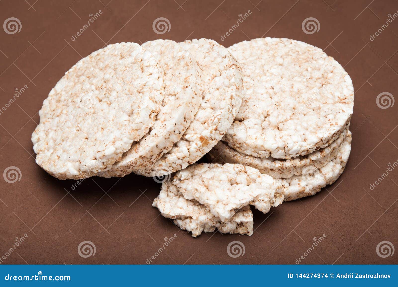Round Diet Rice Cracker, Close Up Stock Photo Image of background