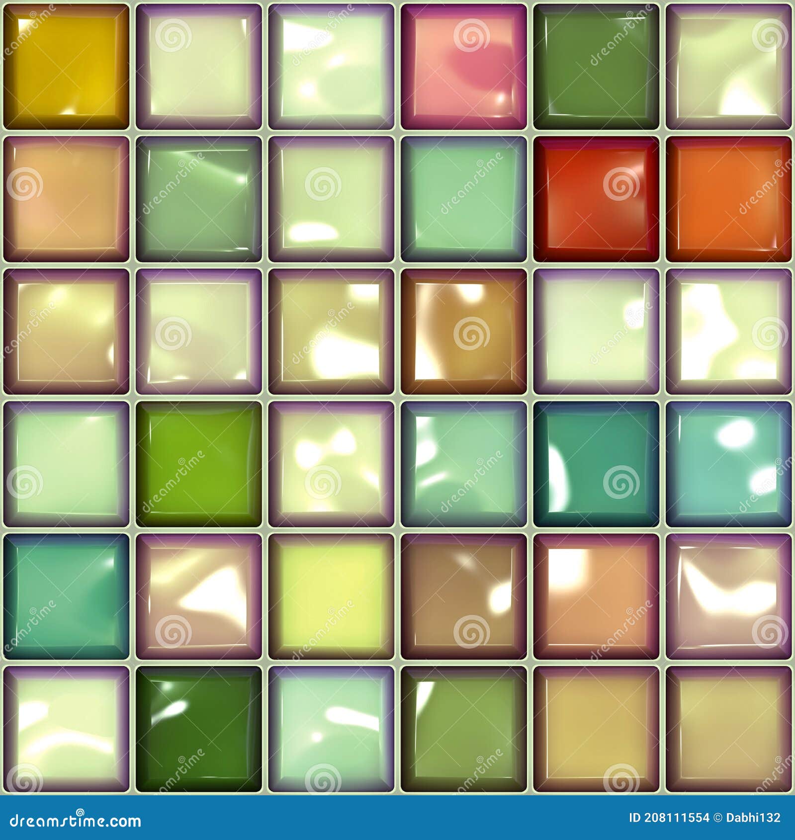 Round Digital Wall Tiles Decor Design Stock Illustration Illustration