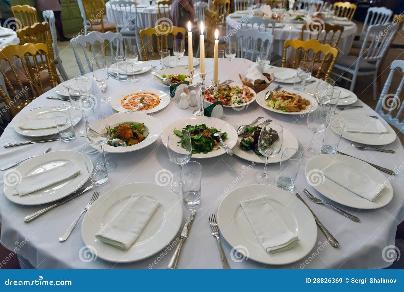 Round dining table stock image. Image of plate, furniture 28826369