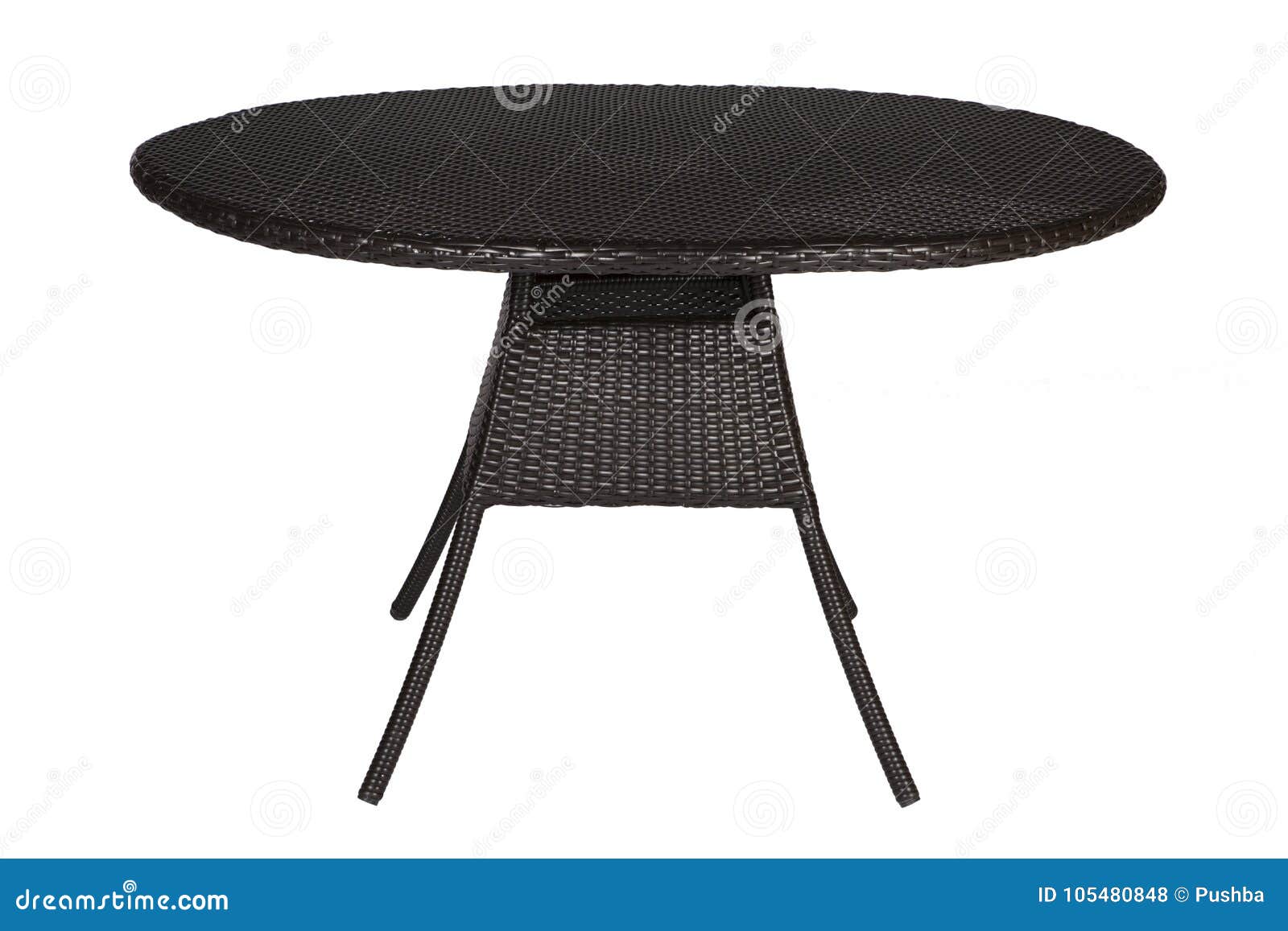 Round Dining Table on Four Legs Stock Photo Image of kitchen, black