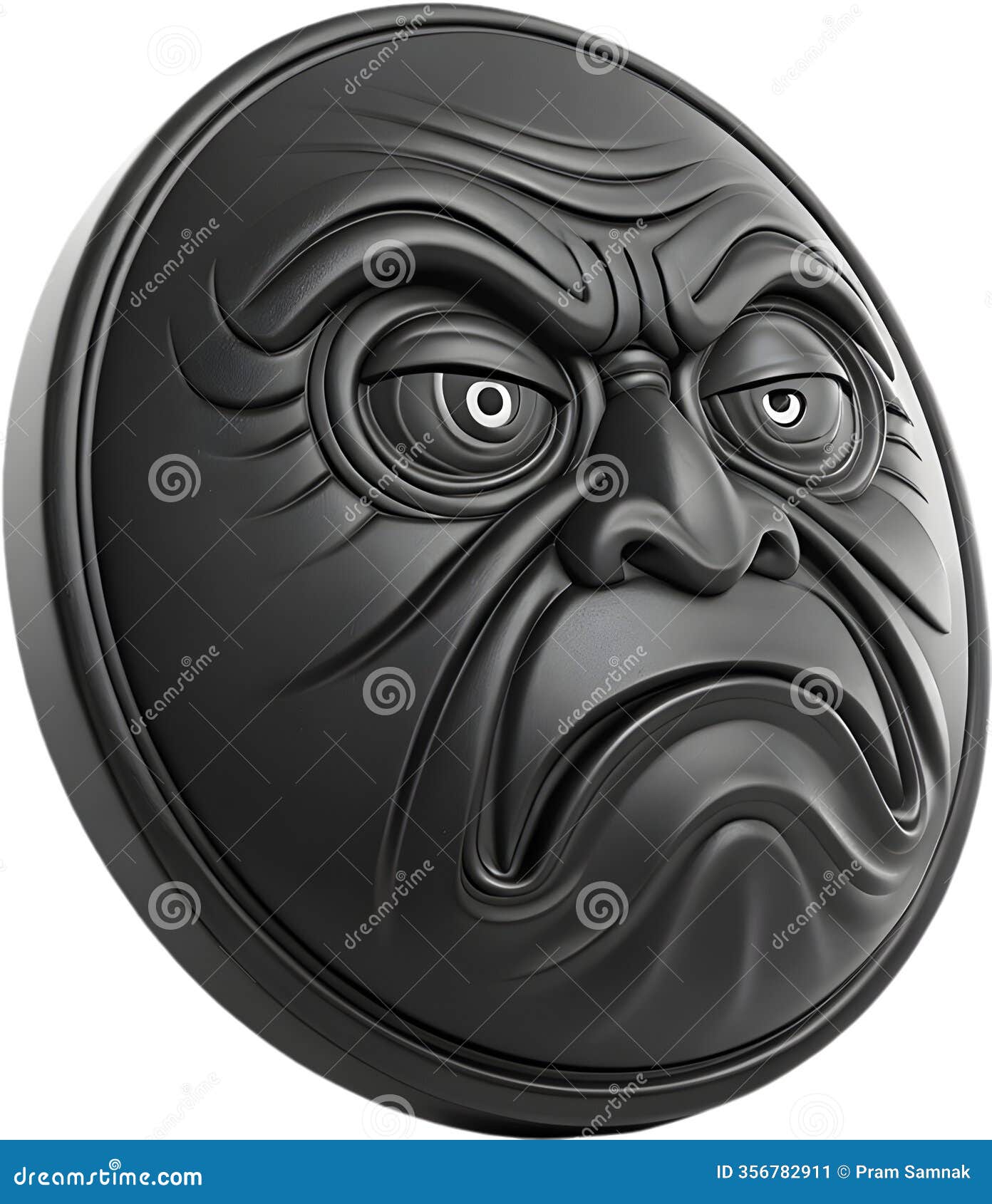 round face icon with exaggerated emotional expression.