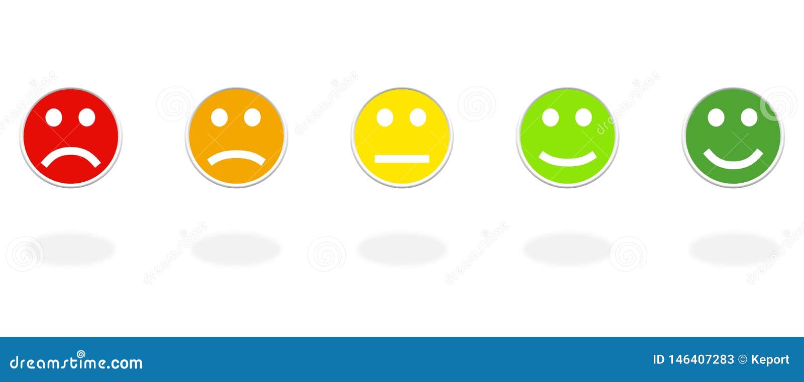 5 Round Feedback Icons with 5 Colors Stock Illustration - Illustration ...