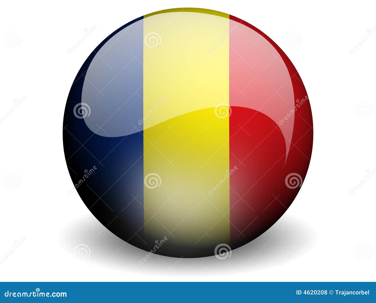 Round Flag Of Chad Or Romania Stock Illustration Illustration Of Round Banner 468