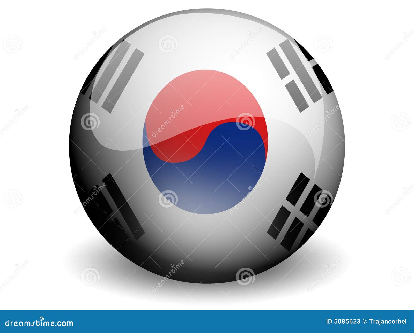 Round Flag of South Korea stock illustration. Illustration of color