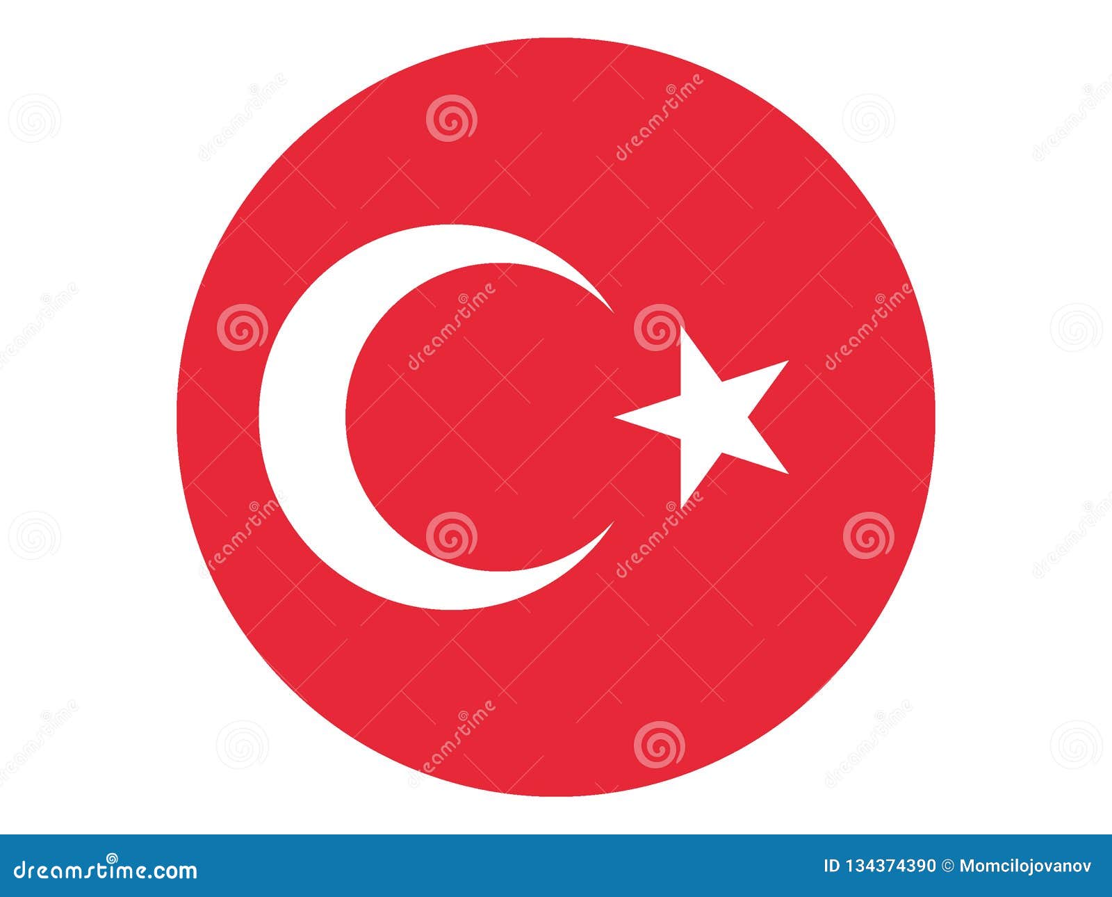 Round Flag of Turkey stock vector. Illustration of turkey 134374390
