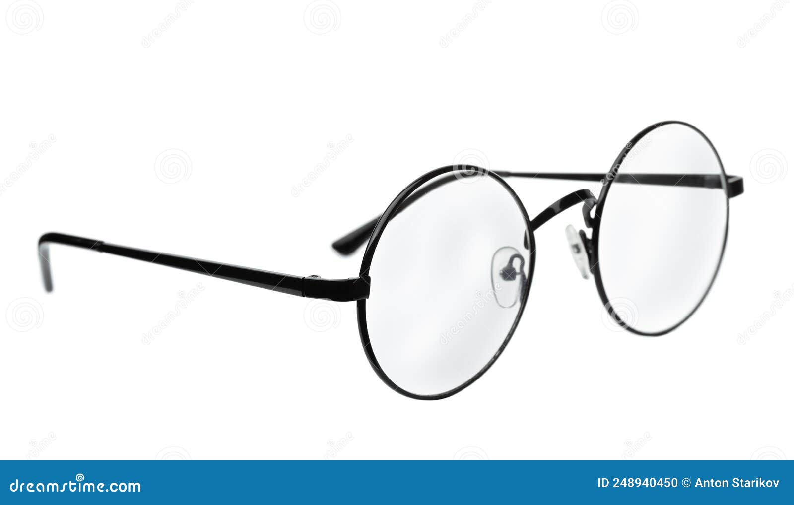Round frame eyeglasses stock photo. Image of glass, pair 248940450