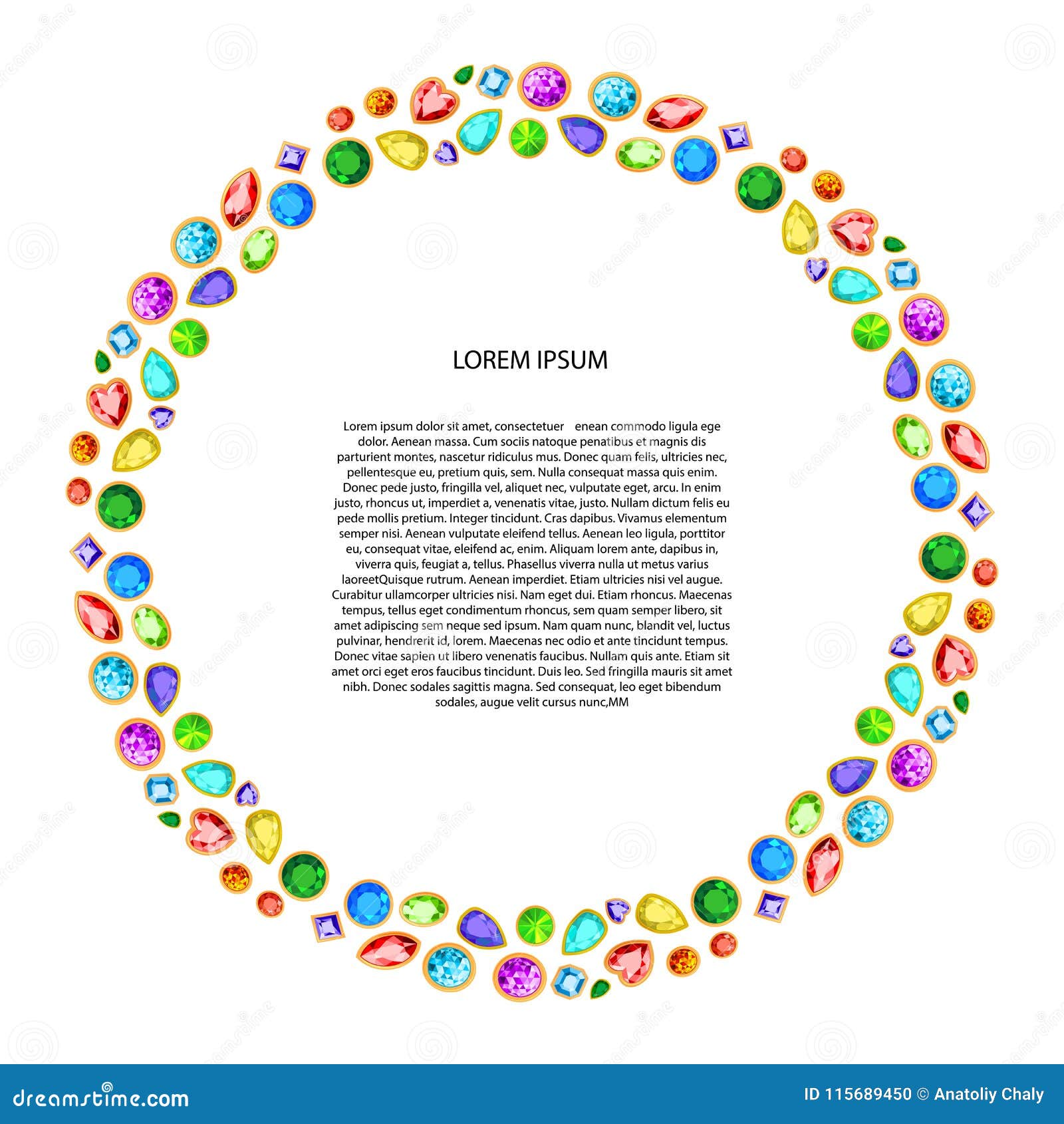 A Frame Made of Precious Stones. Vector Stock Vector Illustration of