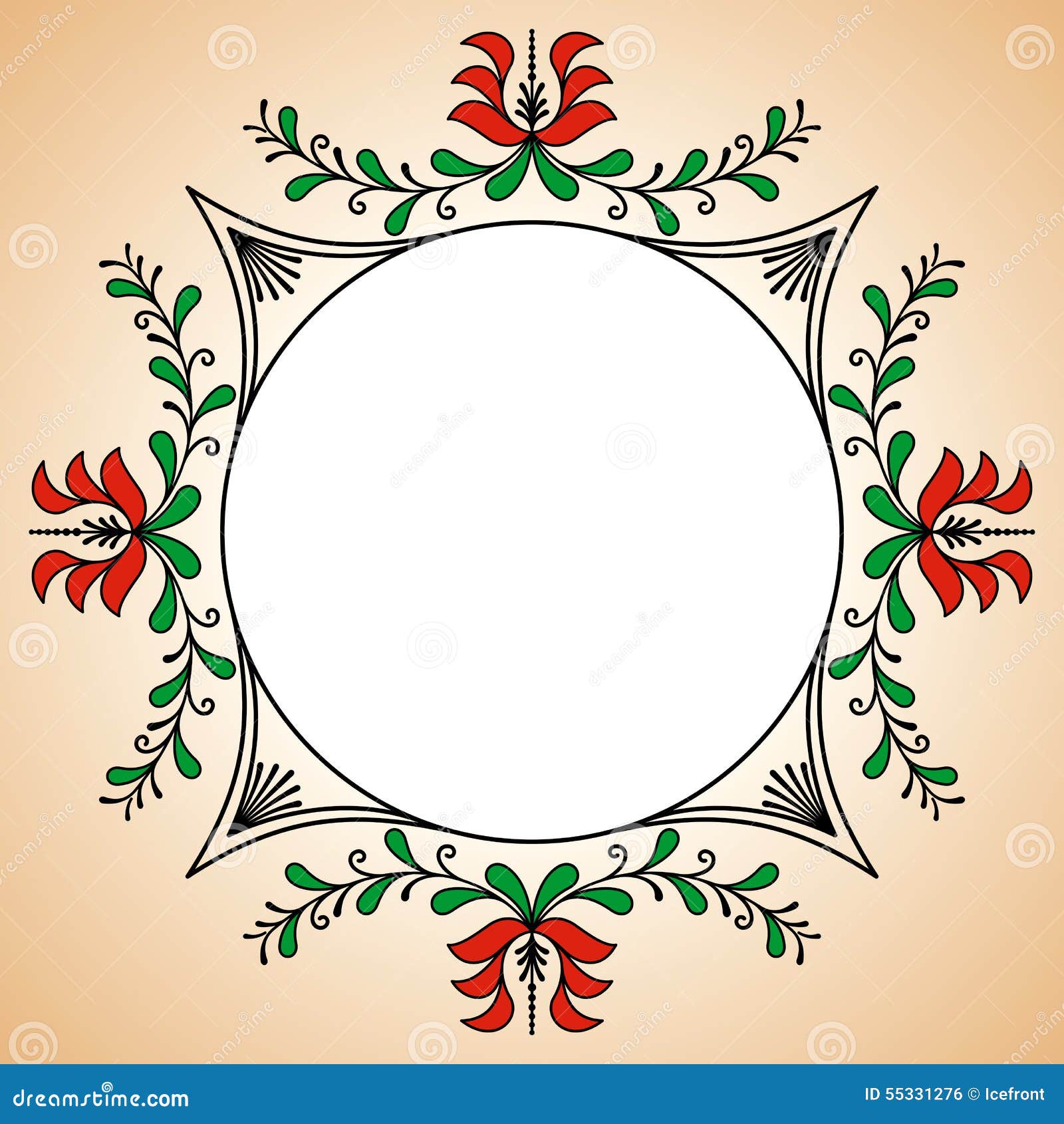 round frame with hungarian potter motives