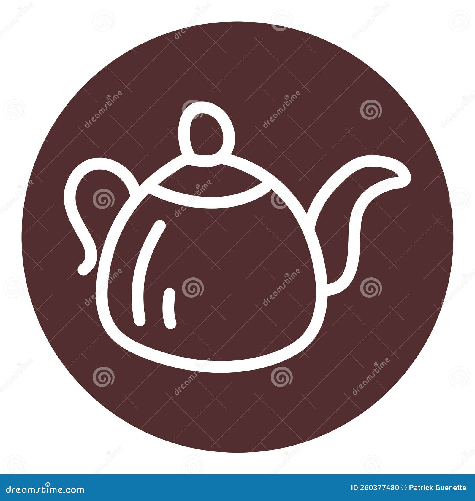 Round glass teapot, icon stock vector. Illustration of coffee 260377480