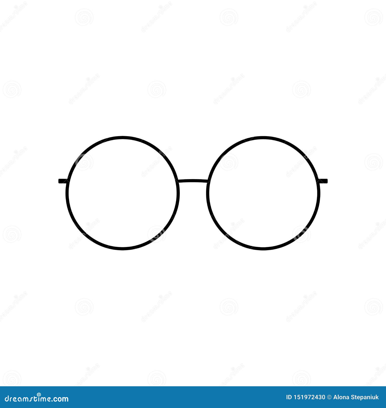 Round Glasses Icon. Silhouette of Glasses, Isolated White Background.  Modern Cool Graphic Design. Black Plastic Stock Vector - Illustration of  frame, reading: 151972430