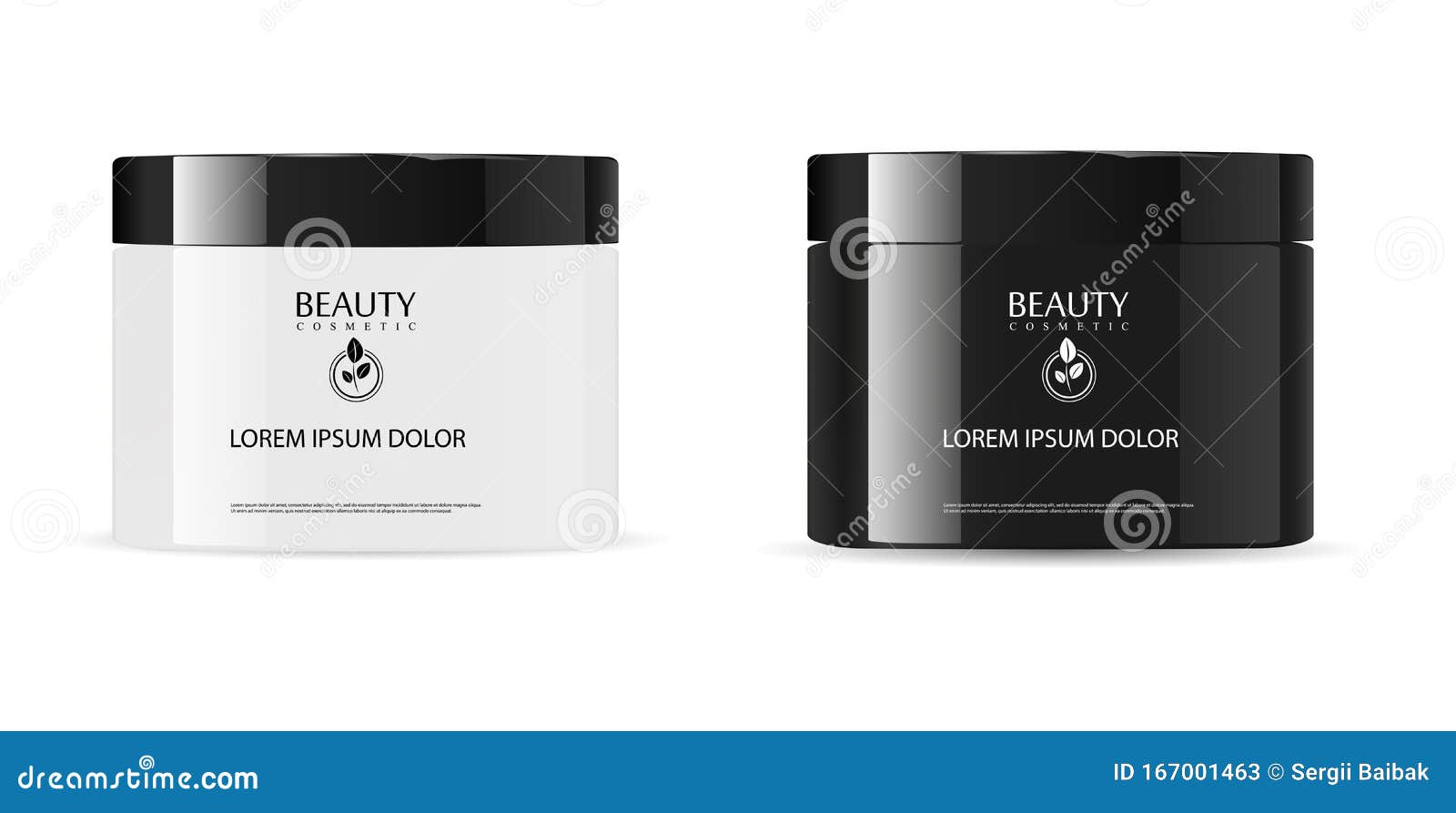Download Round Glossy Black And White Glass Cosmetic Jar Stock Vector Illustration Of Background Beauty 167001463