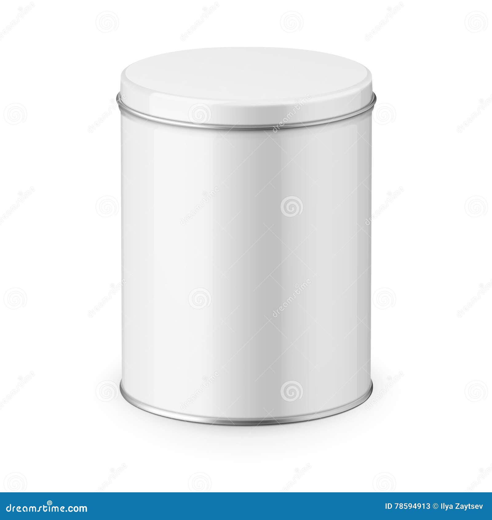 Download Round Glossy Tin Can Template Stock Illustration Illustration Of Clean Blank 78594913