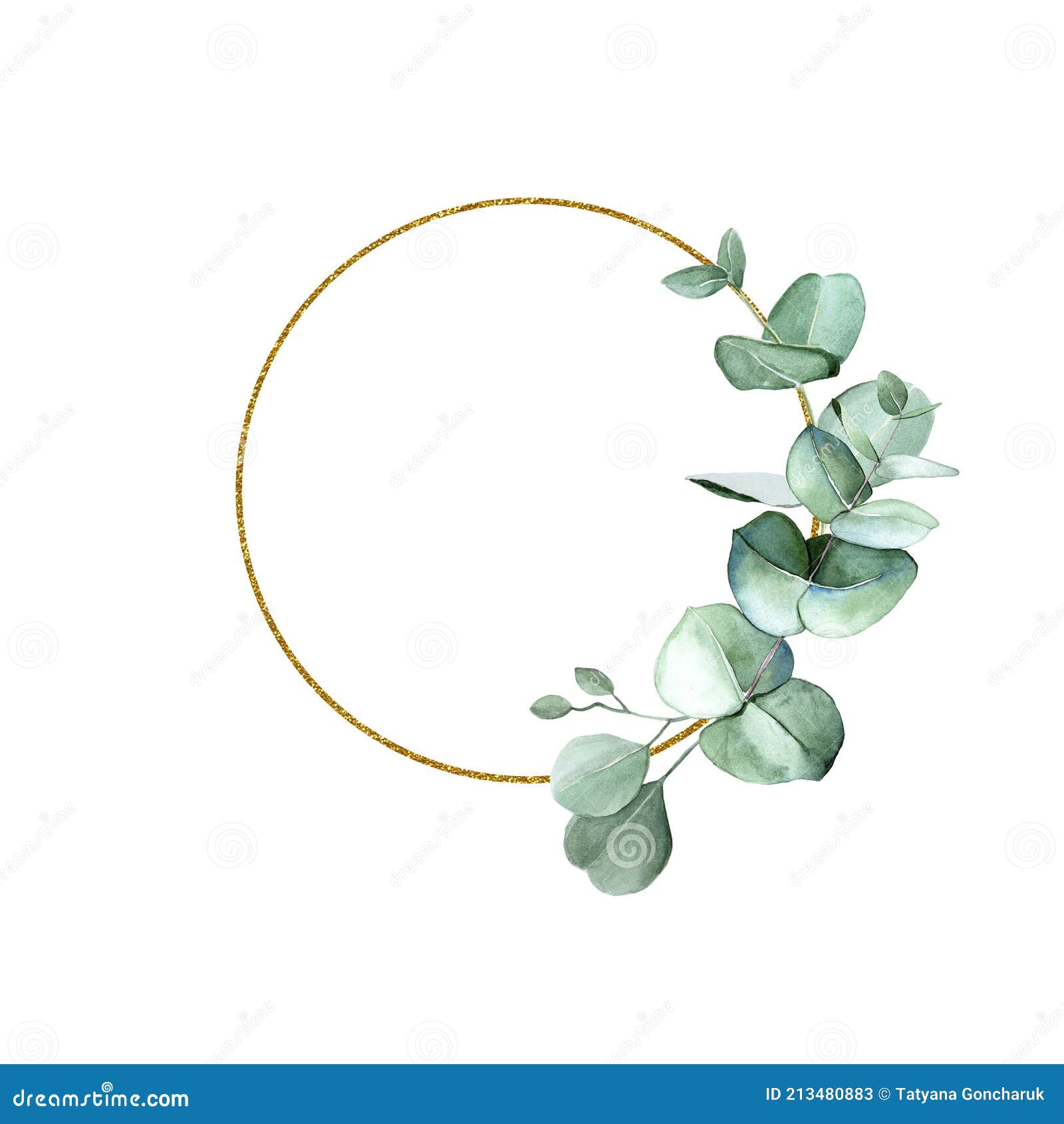Eucalyptus round leaves painted in gold design element, free image by  rawpixel.com / Teddy Rawpixel