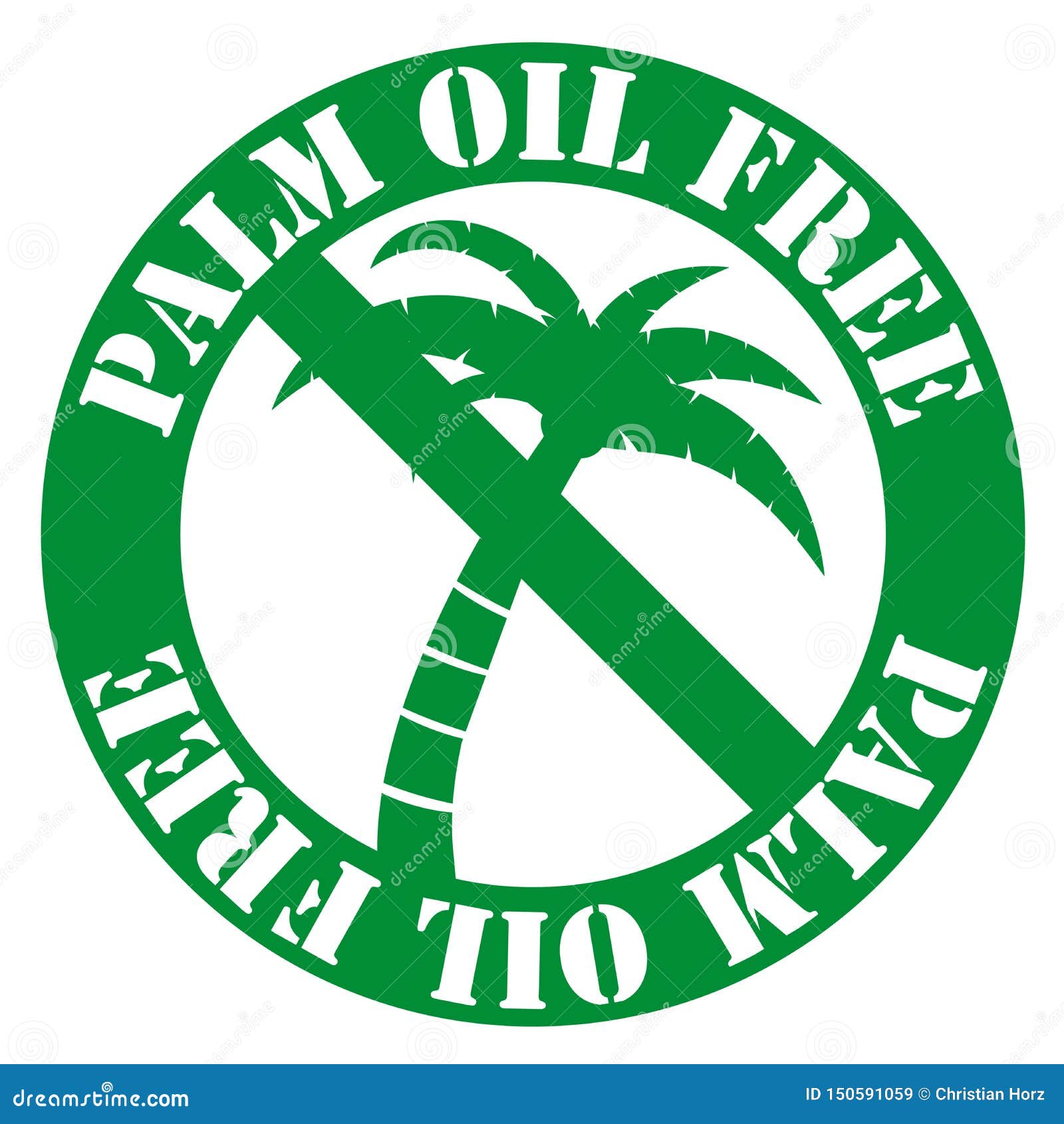 Round Palm Oil Free Label With Palm Tree Stock Vector - Illustration of green, ingredient: 150591059