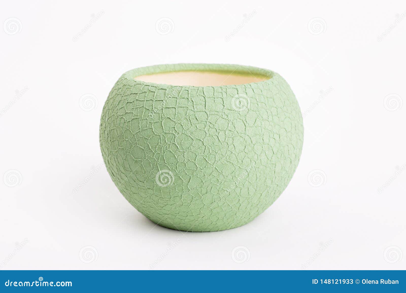 Round Green Vase on White Background Stock Image Image of decoration