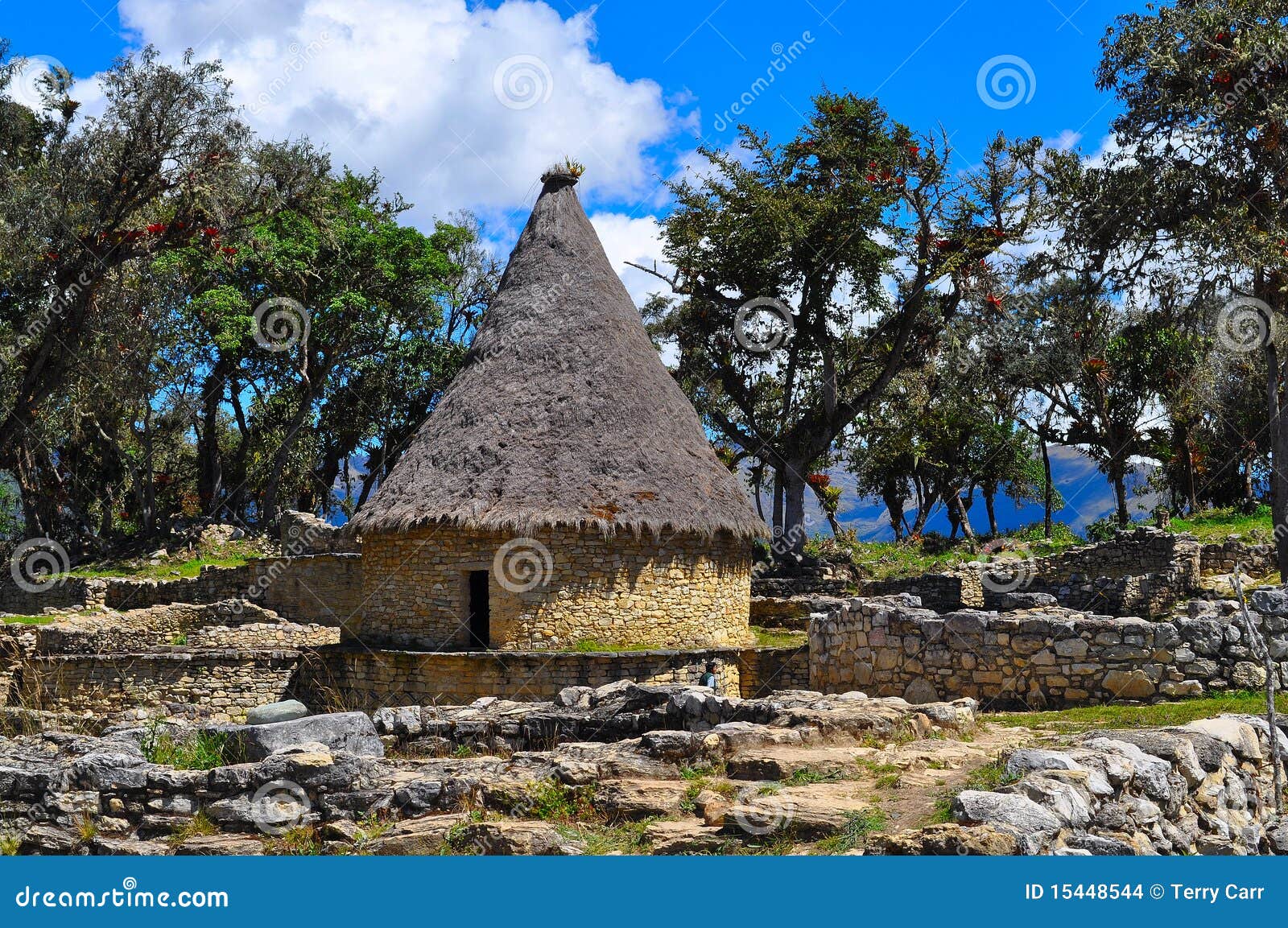 Round hut stock photo. Image of tree, build, thatched 15448544