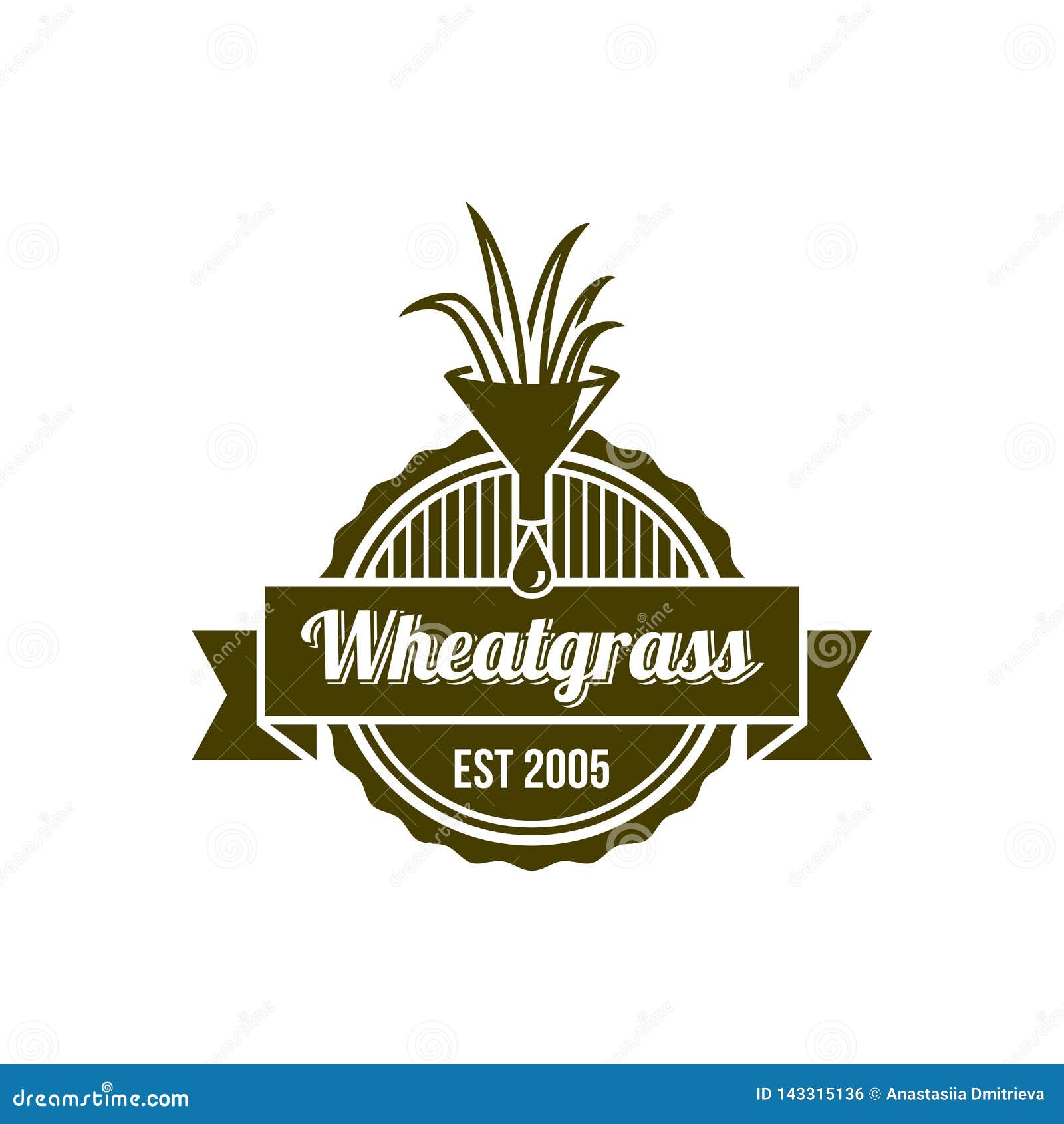 Round Logo Wheat Grass Juice Stock Vector Illustration Of Agriculture Isolated 143315136