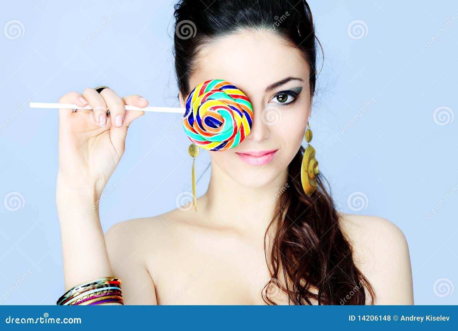 Round lollipop stock photo. Image of female, person, attractive - 14206148