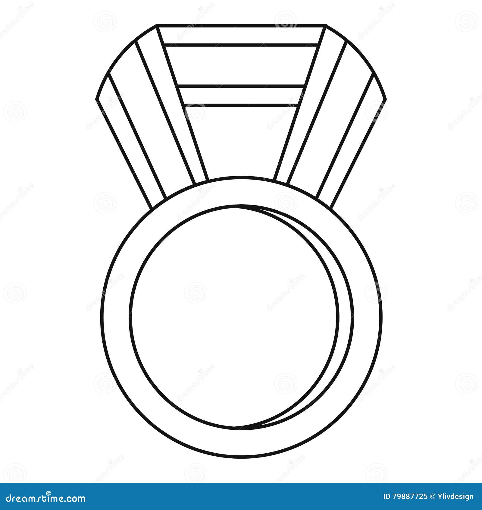 Round Medal Icon, Outline Style Stock Vector - Illustration of emblem ...