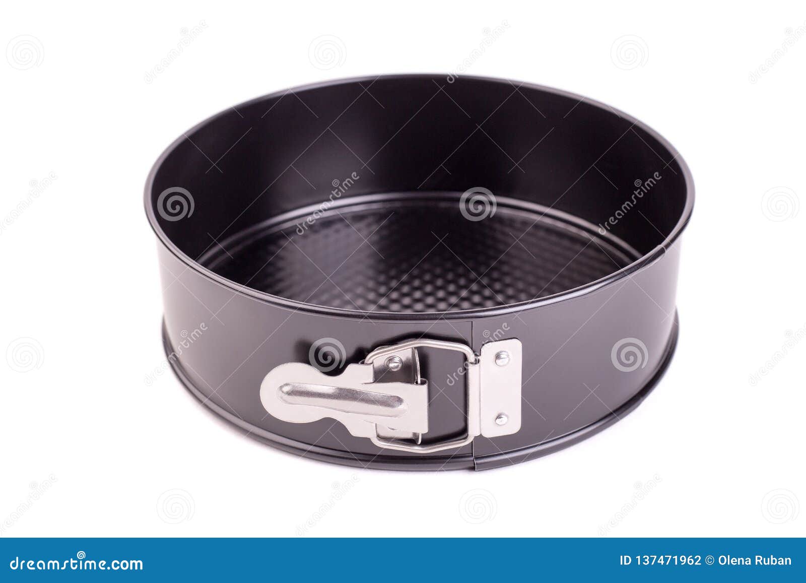 Round Metal Baking Dish Isolate Stock Photo Image of food, form