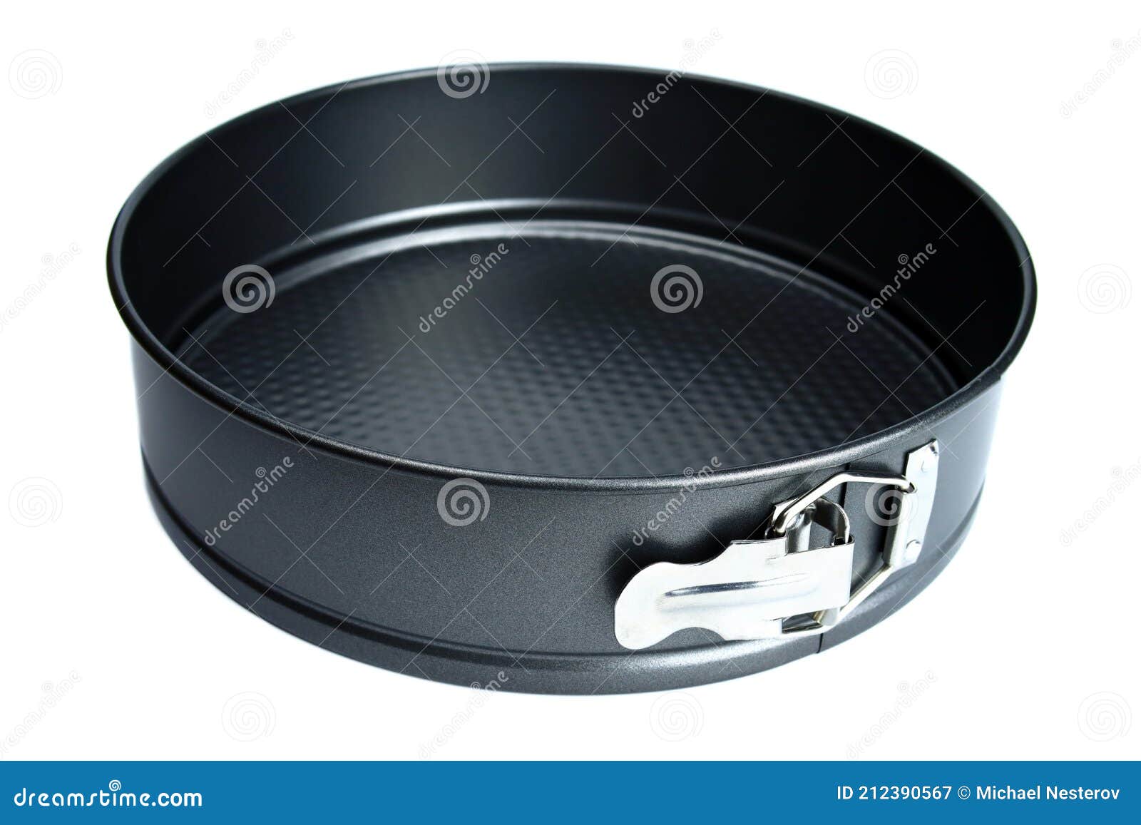 Round Metal Baking Dish with Nonstick Coating Isolated on White Stock Image Image of