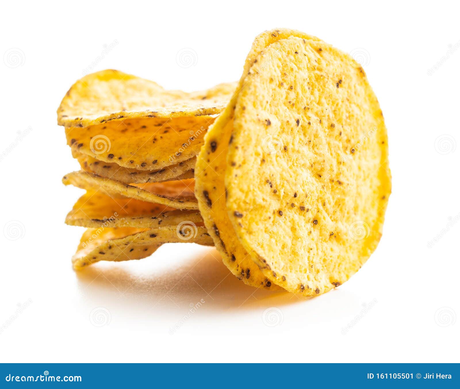 Round Nacho Chips. Yellow Tortilla Chips Stock Image Image of