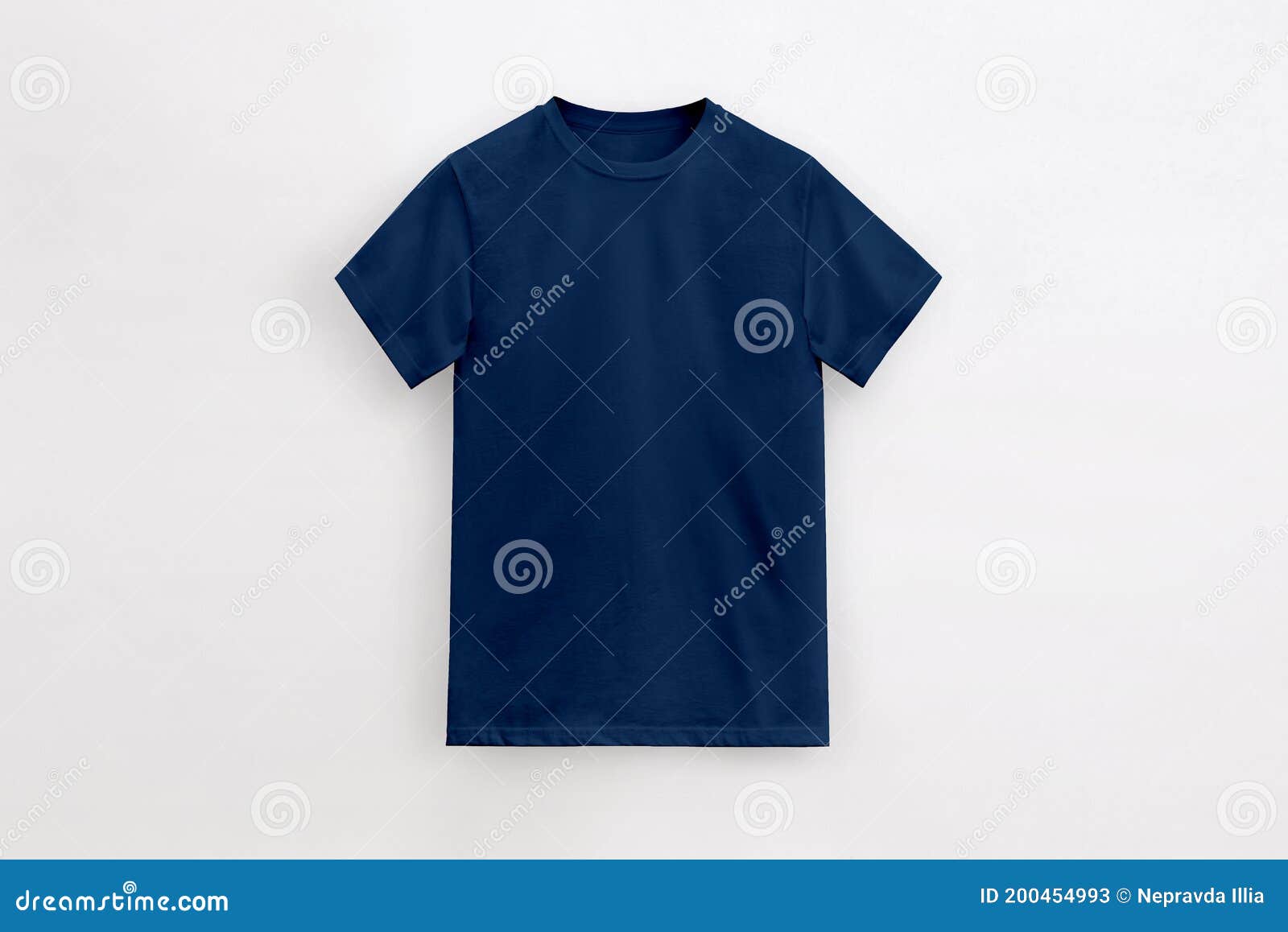 Round Neck Basic Deep Navy Blue T-shirt Stock Image - Image of elastic ...