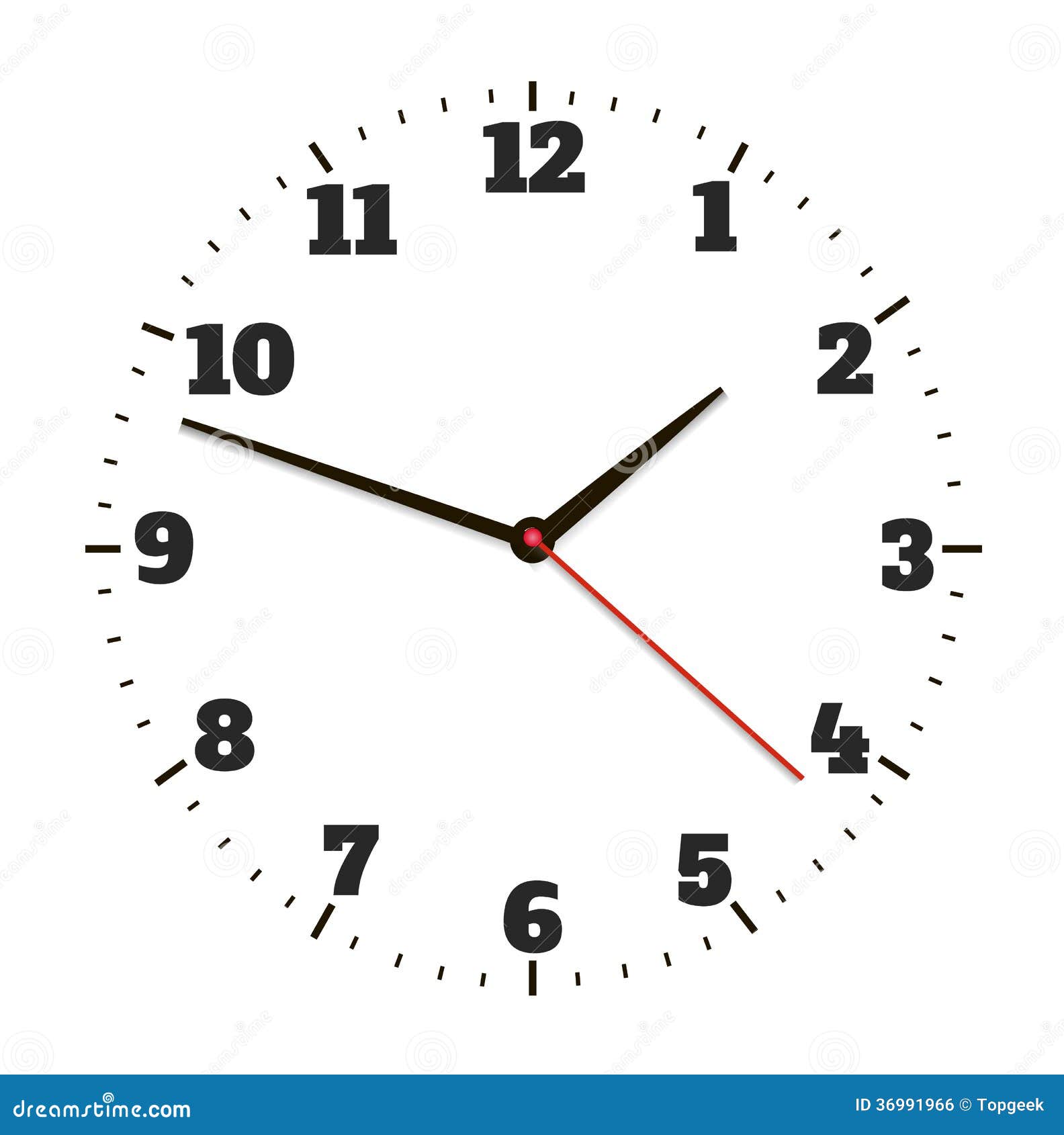 Round office clock stock vector. Illustration of number - 36991966