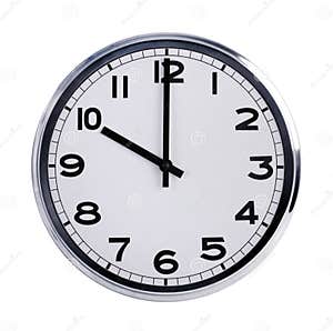 Round Office Clock Shows Ten O clock Royalty Free Stock Image Image 