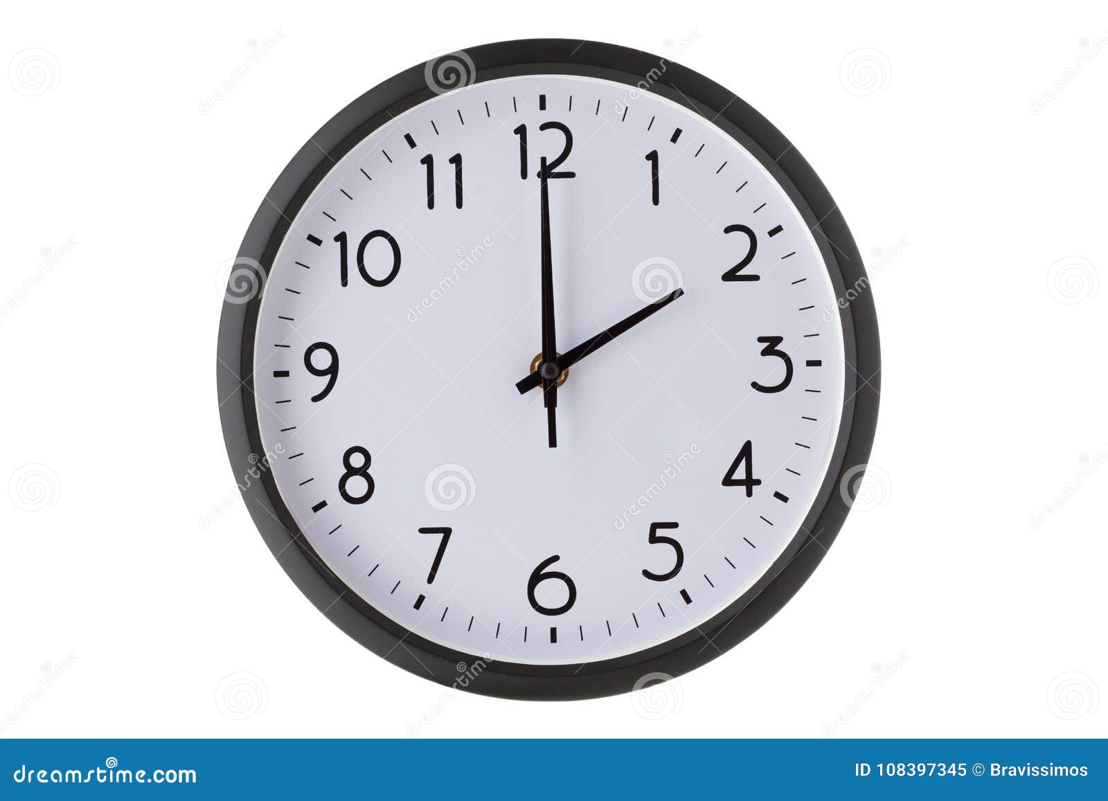 Round Office Wall Clock on White, Stock Image Image of deadline
