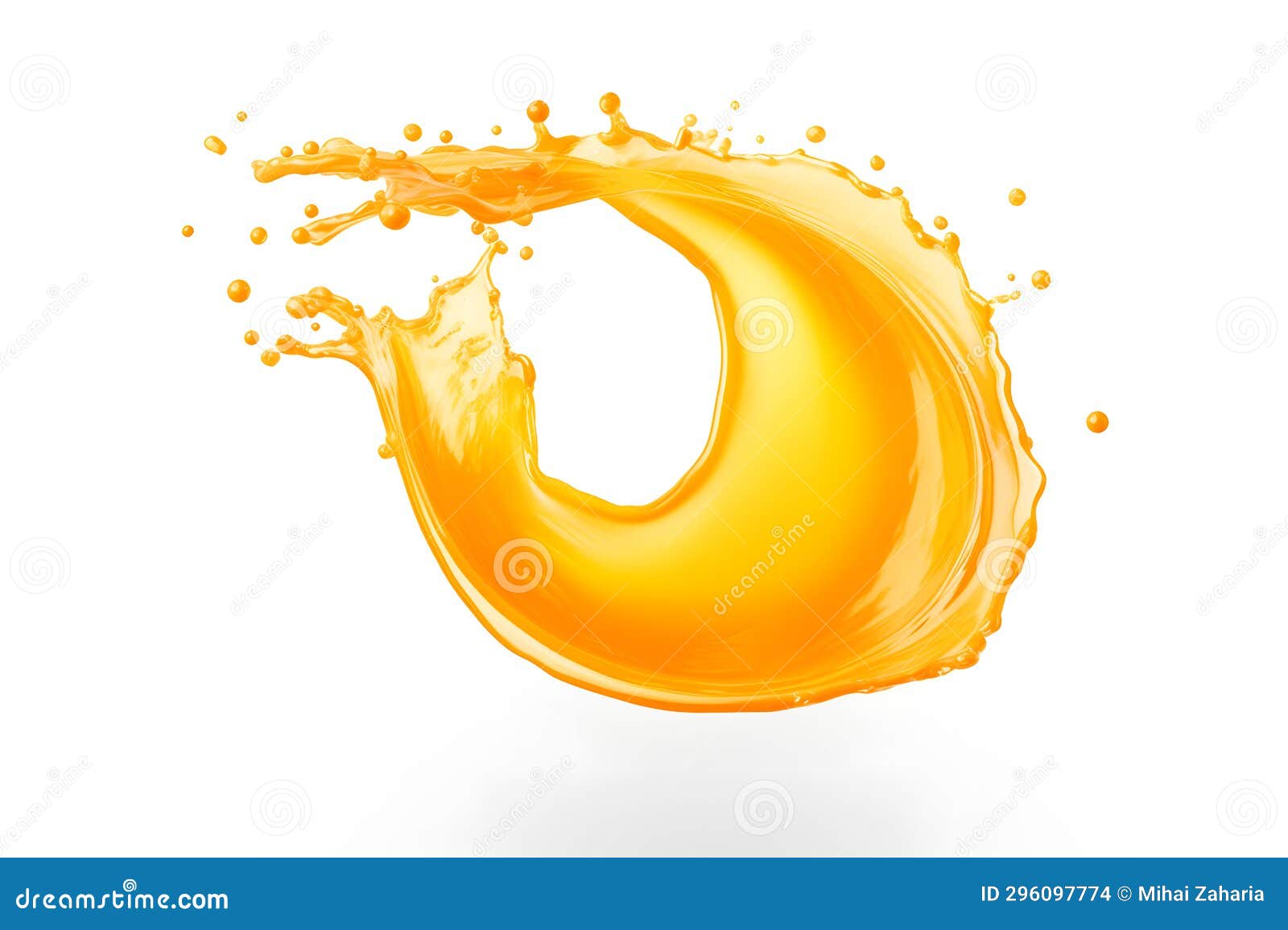Round Orange Juice Splash Isolated on White Background. Generative AI