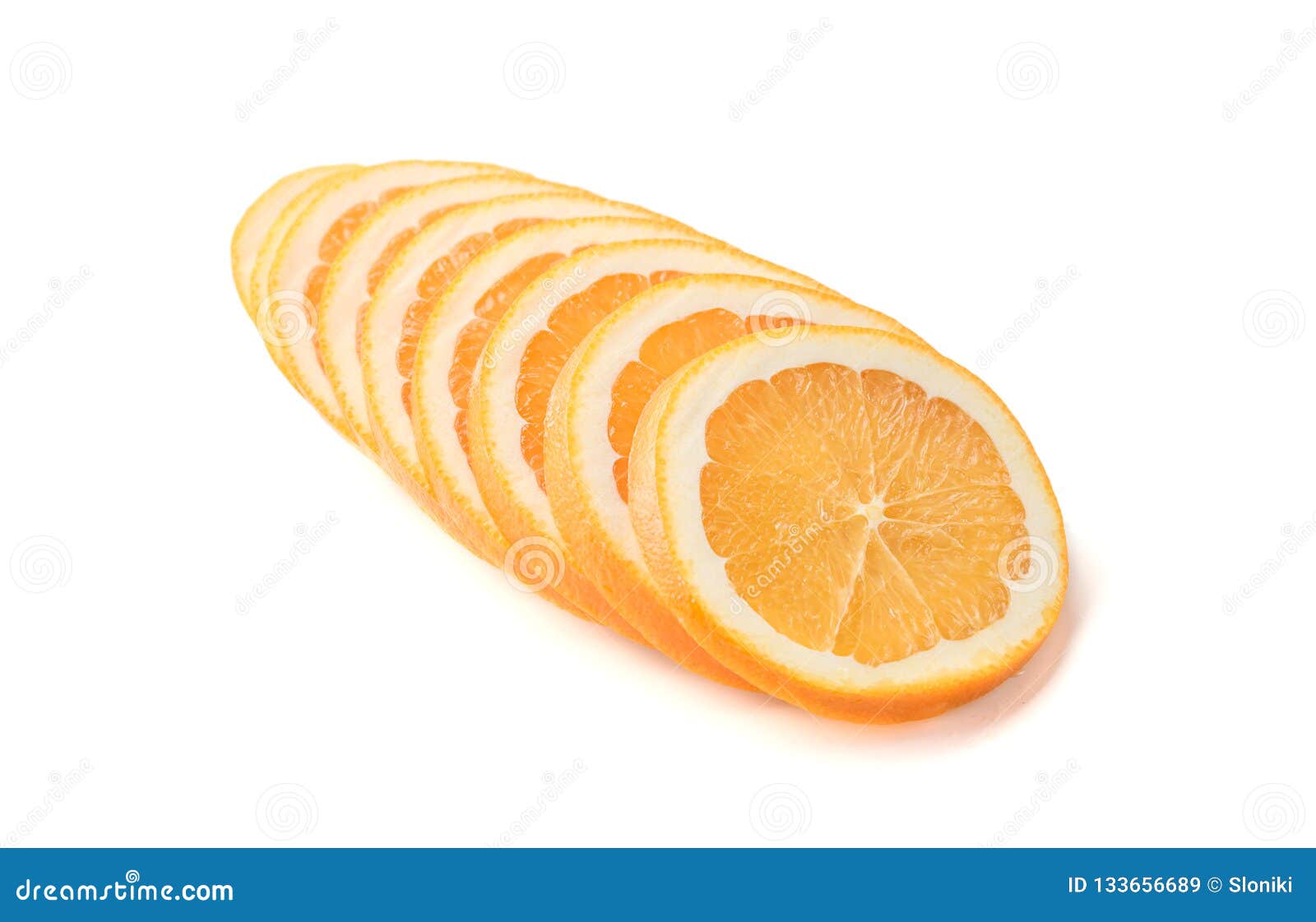 Round Orange Slices on White Background Stock Image Image of citrus, natural 133656689