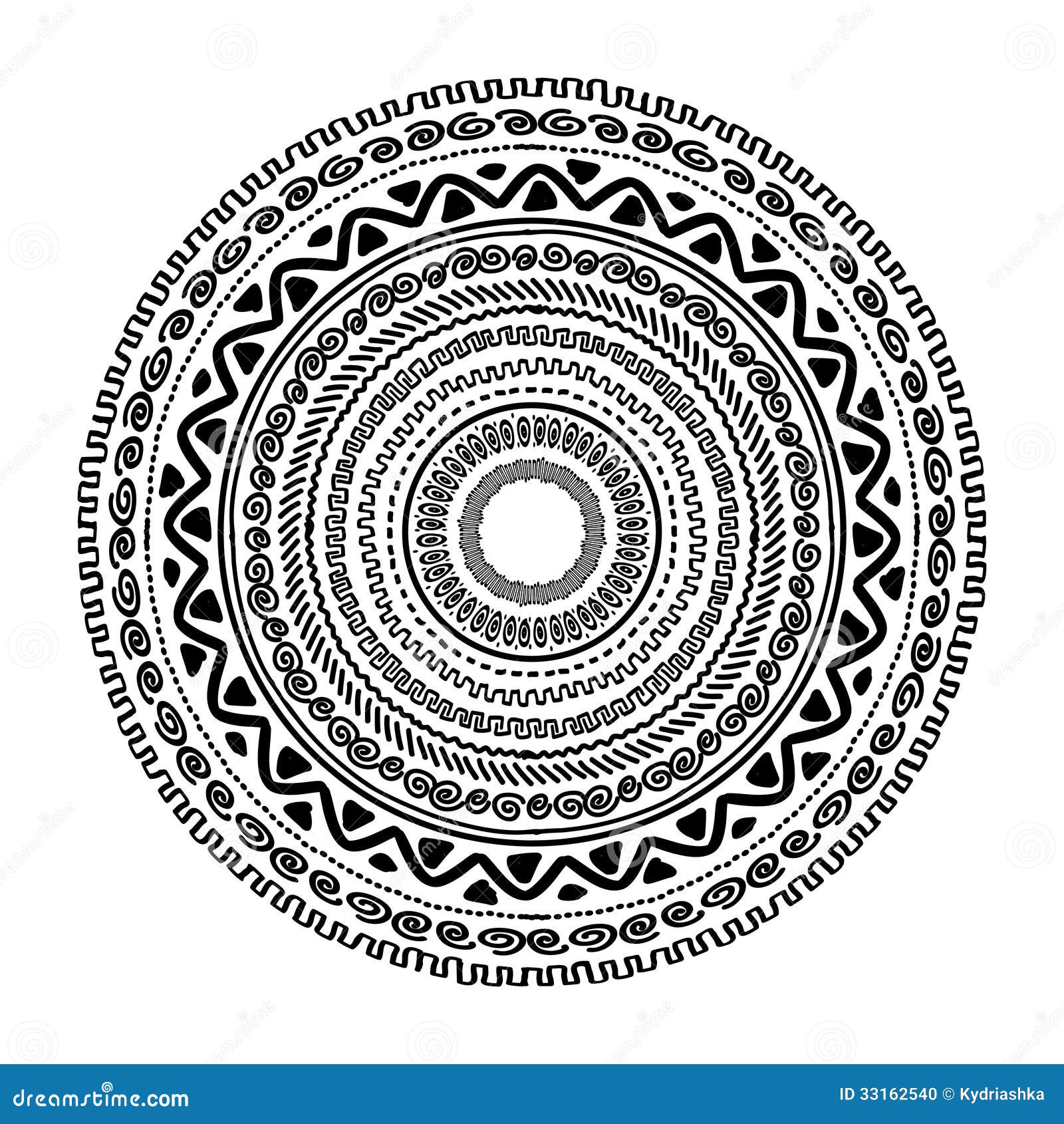 Round Ornament Design, Ethnic Style Stock Vector - Illustration of ...