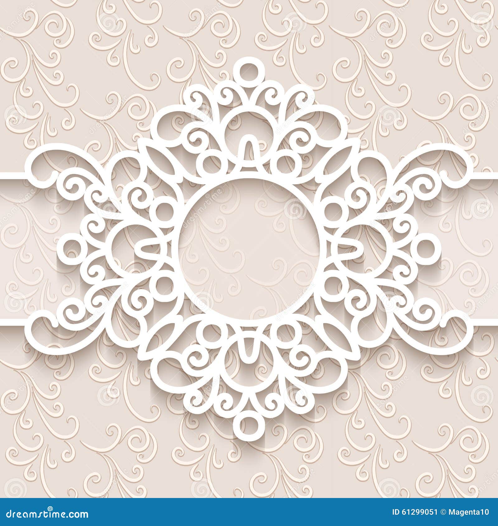 Round paper lace frame stock vector. Illustration of border 61299051