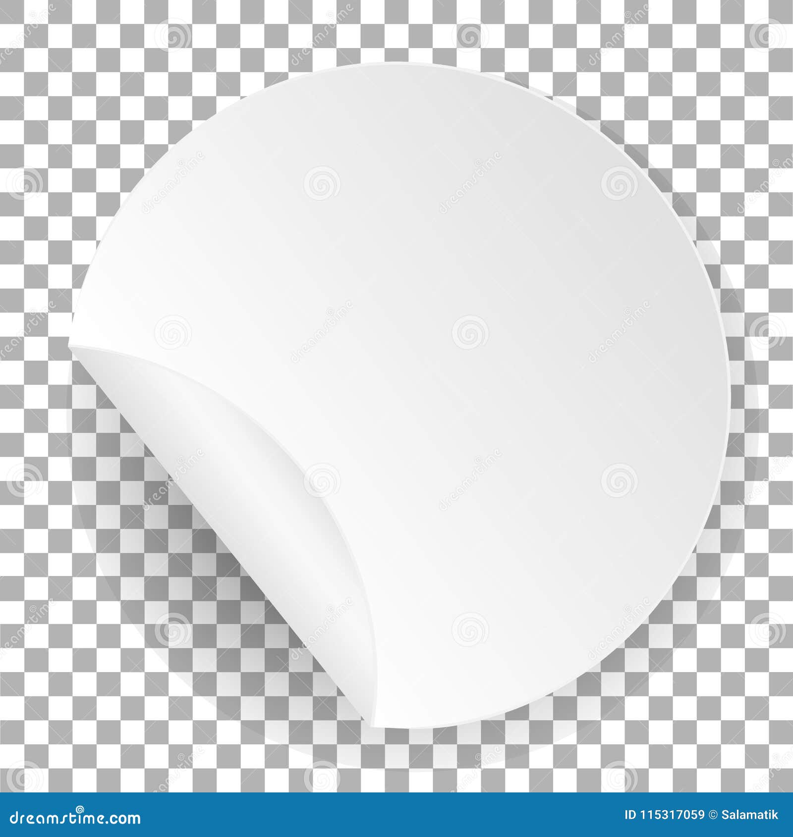 Round Paper Sticker. White Label Template with Bent Edge with Regarding Free Round Label Templates Download