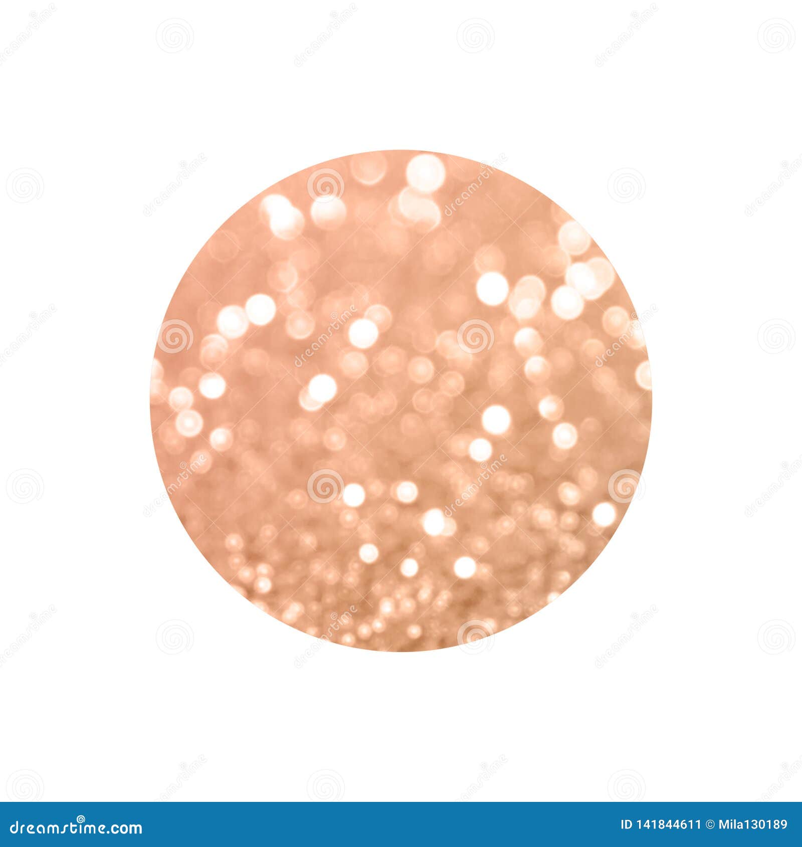 Round with Pink Glitter Isolated on White Background Stock Illustration