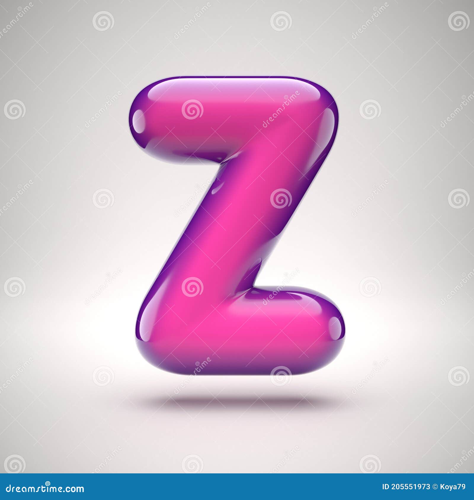 Round Pink Glossy Font 3d Rendering Letter Z Stock Illustration ...