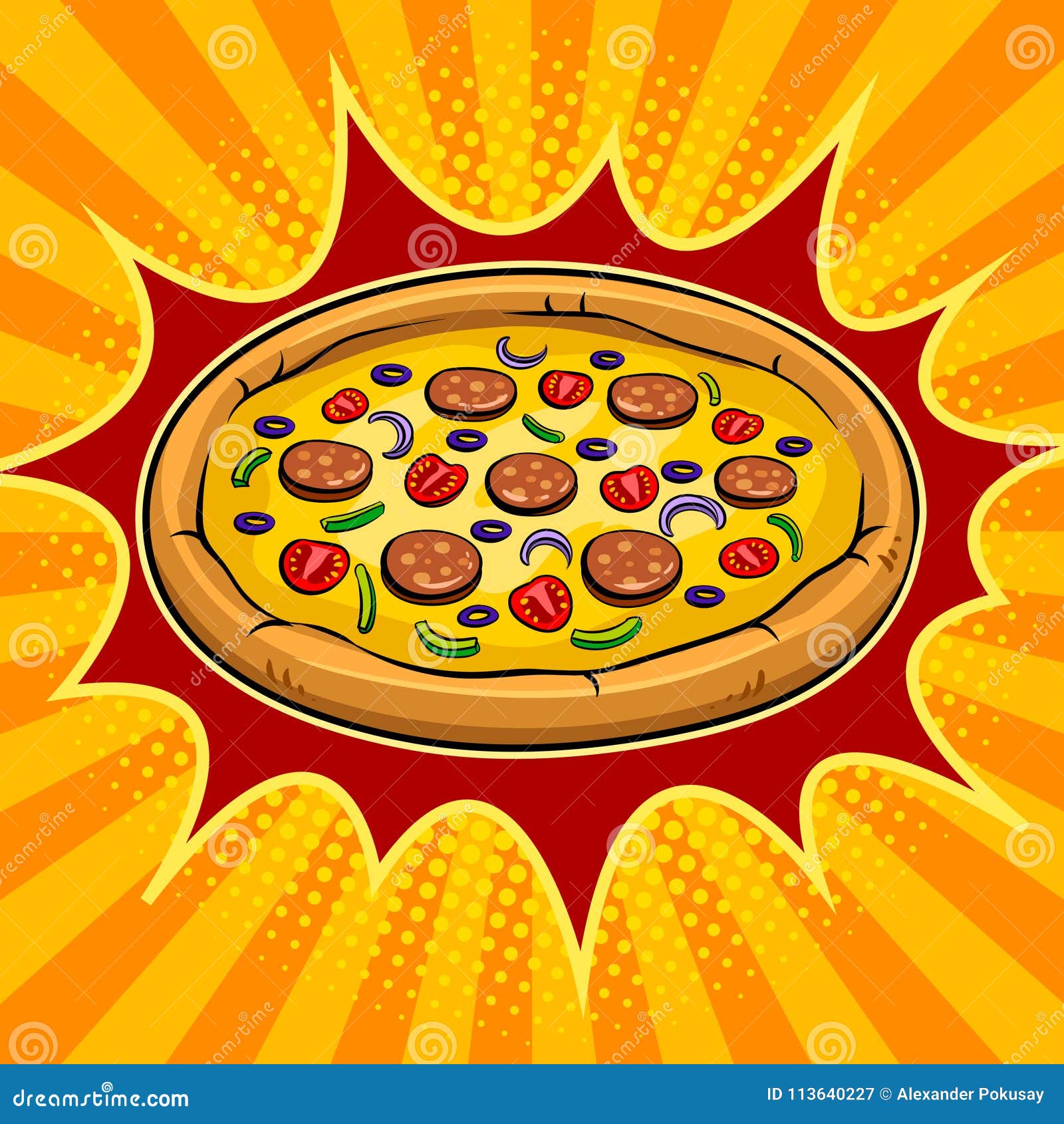 Pizza Pop Vector Stock Vector - Illustration of vintage, 113640227
