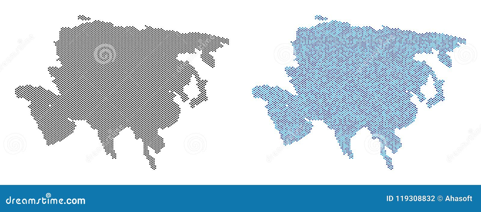 Dotted Asia Map Abstractions Stock Vector - Illustration of pixel