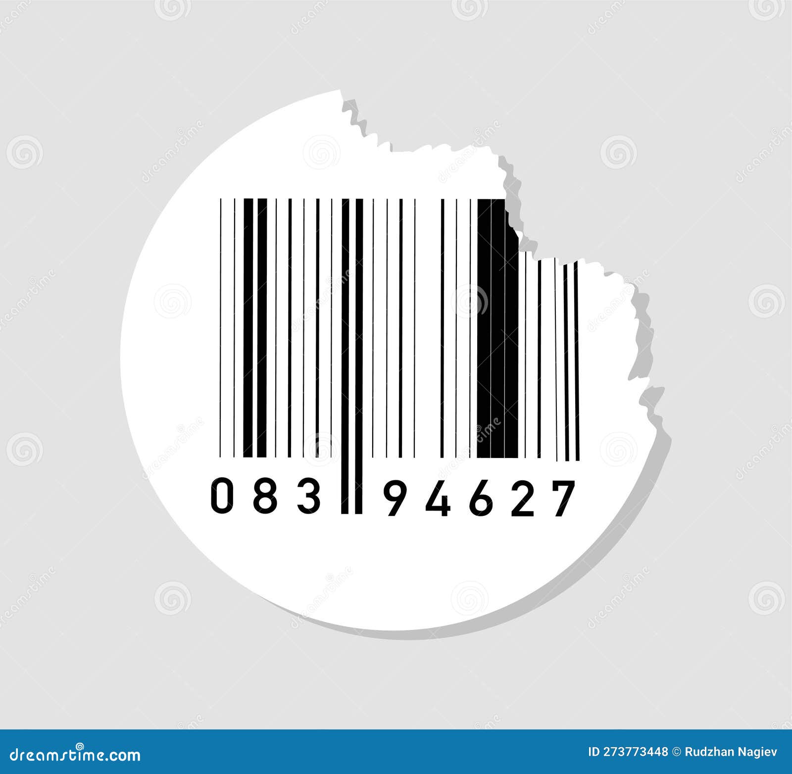 Round Pricetag Barcode Concept Stock Vector Illustration of digital