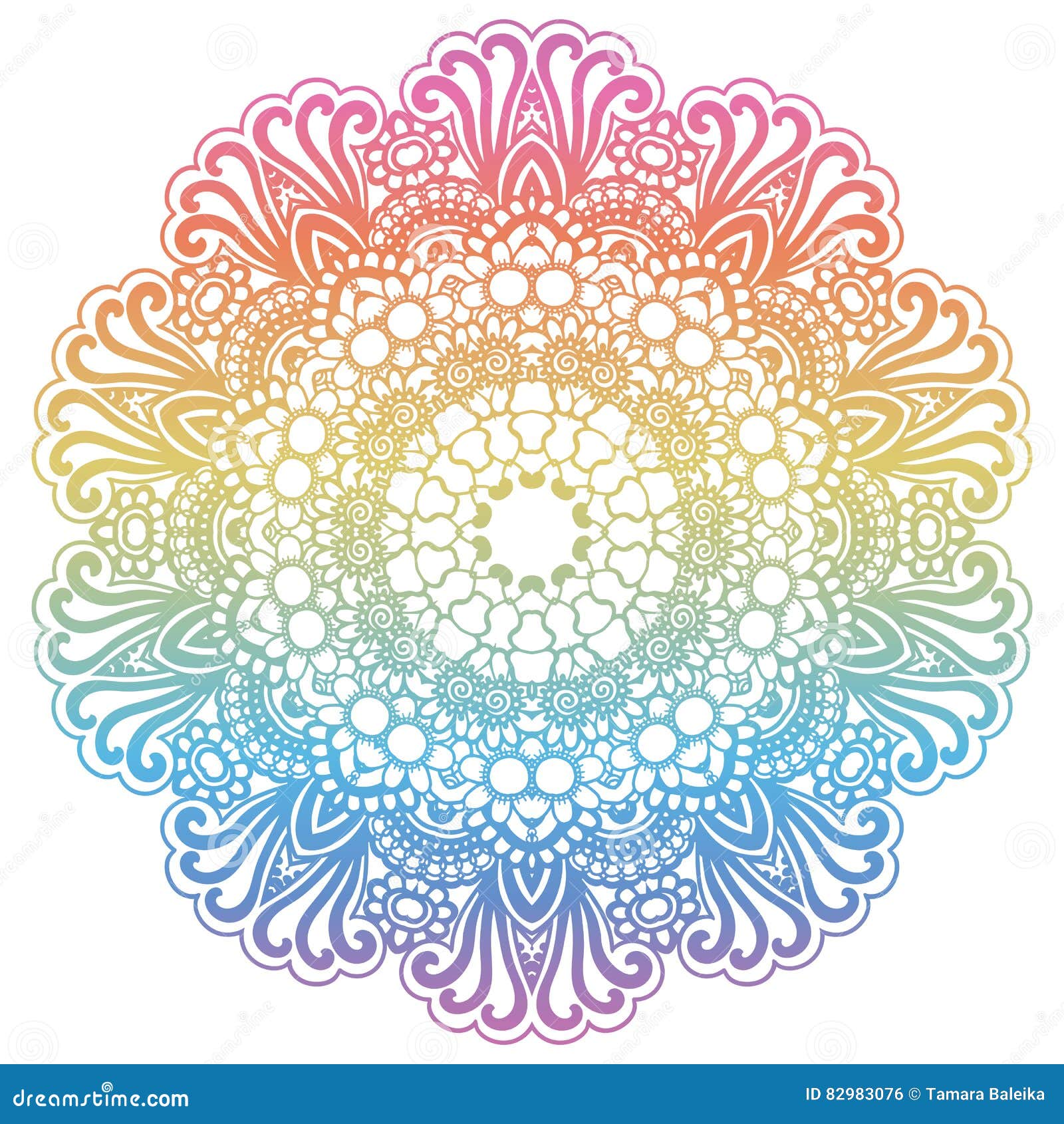 Download Round Rainbow Mandala Background. Stock Vector ...