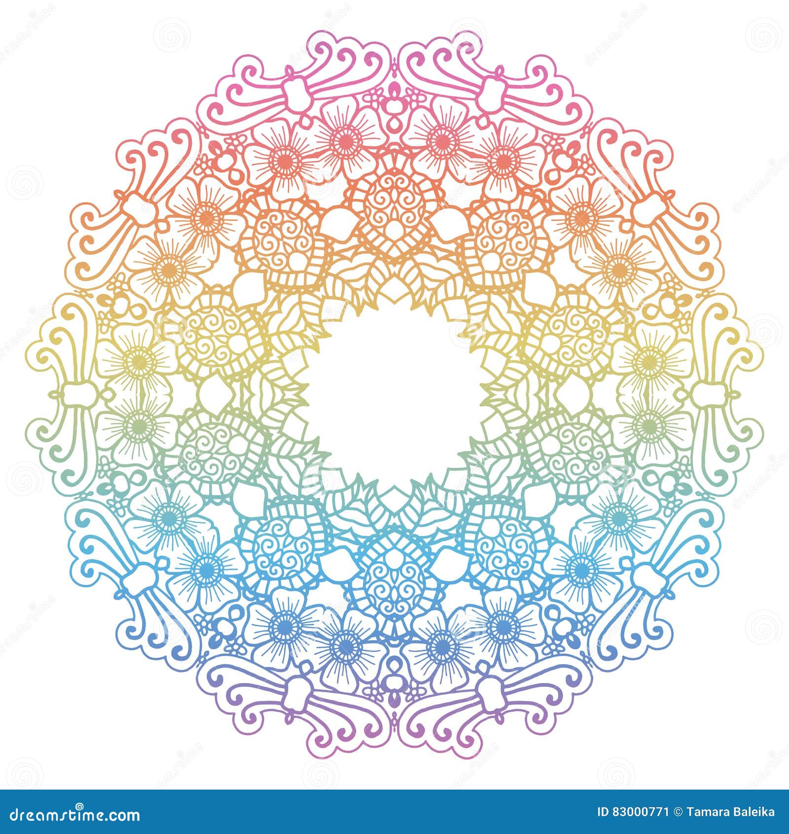 Download Round Rainbow Mandala Background. Stock Vector ...