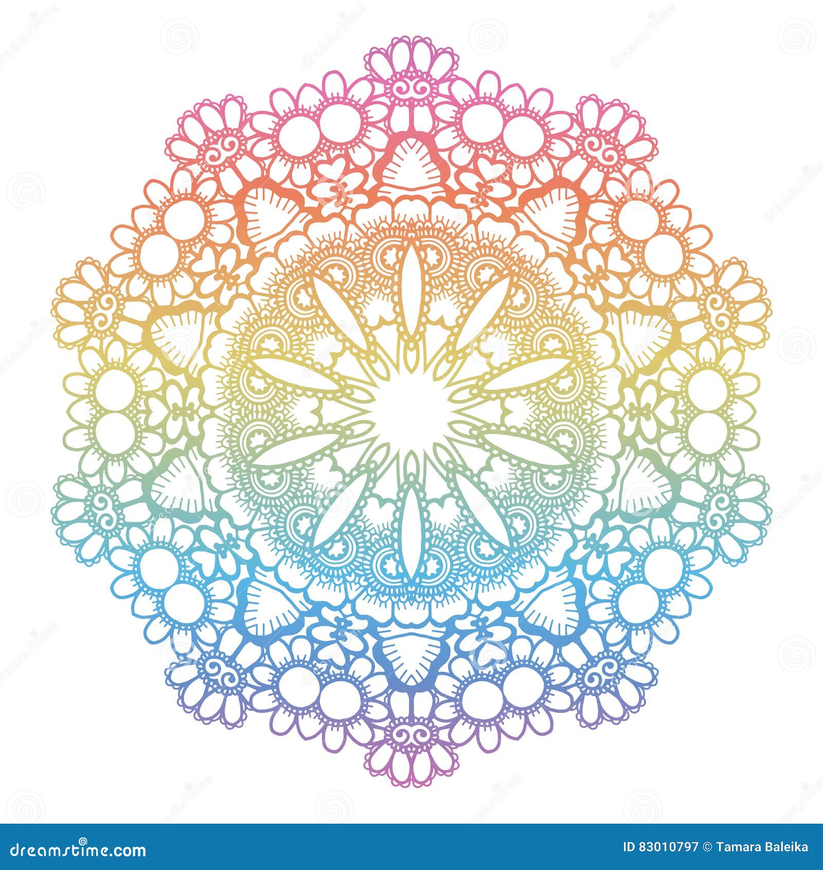 Download Round Rainbow Mandala Background. Stock Vector ...