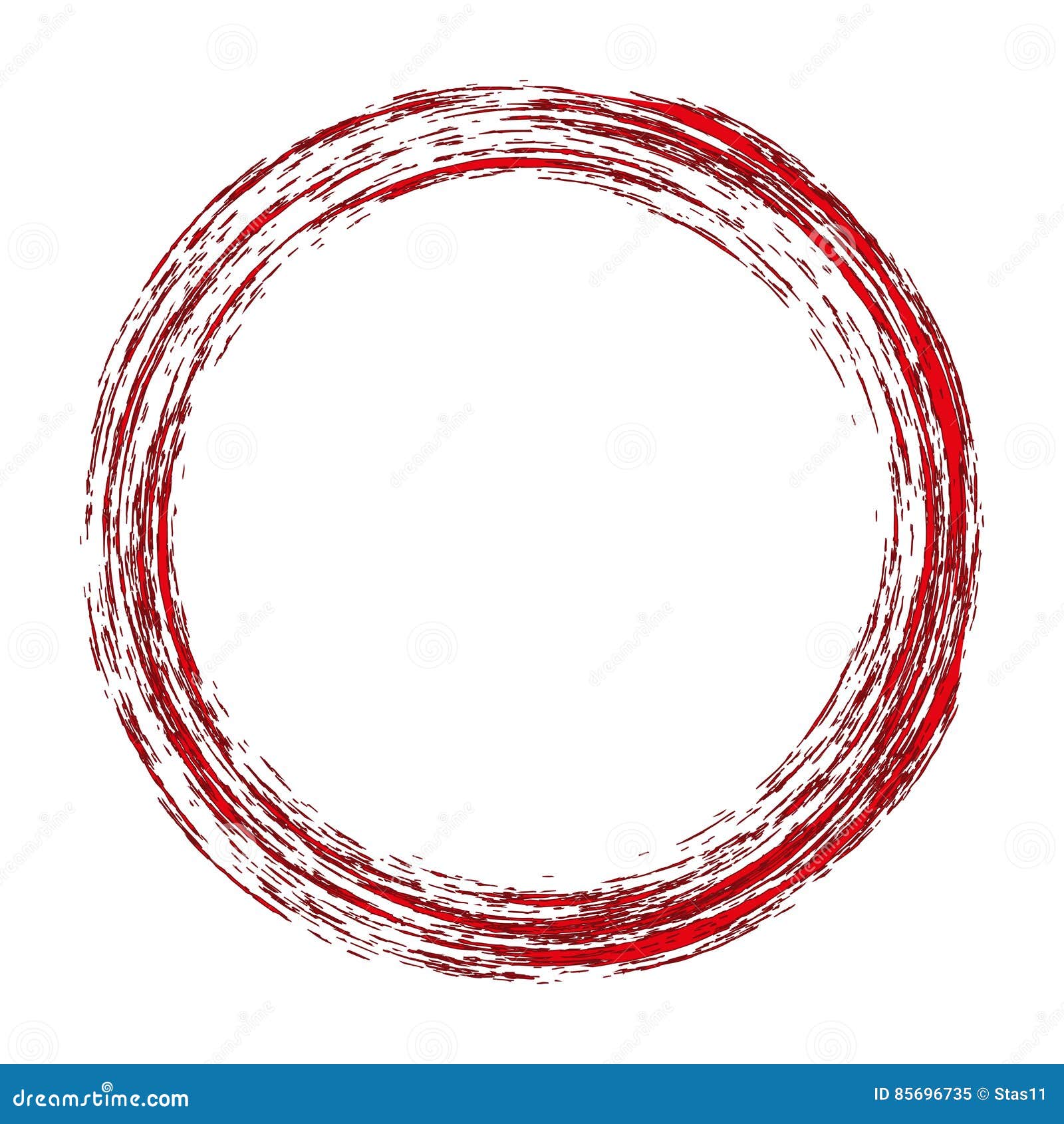 Round Red Frame with Grunge. Vector Illustration Stock Illustration