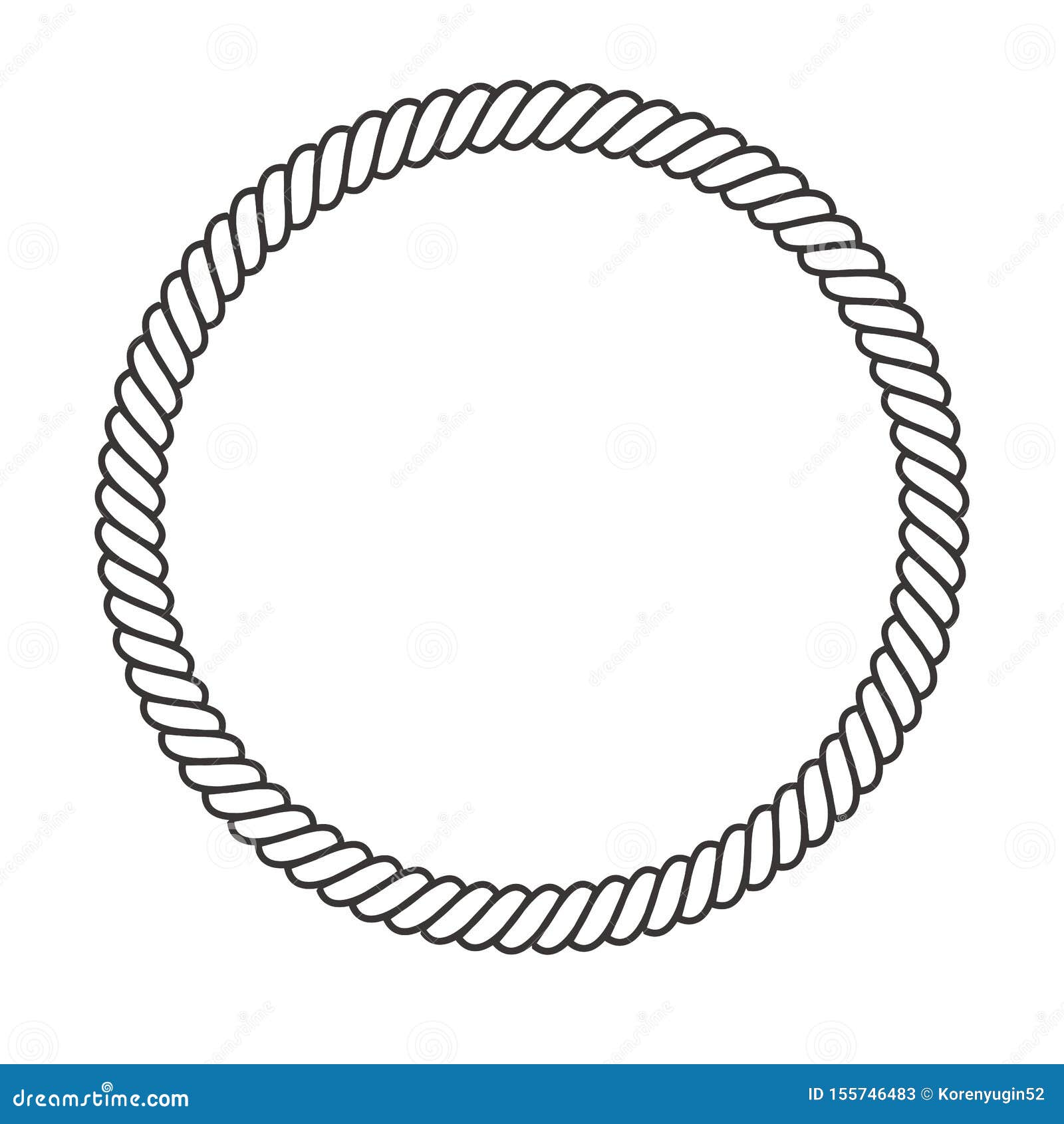 Nautical rope border. Nautical tied ropes line, sea ship anc