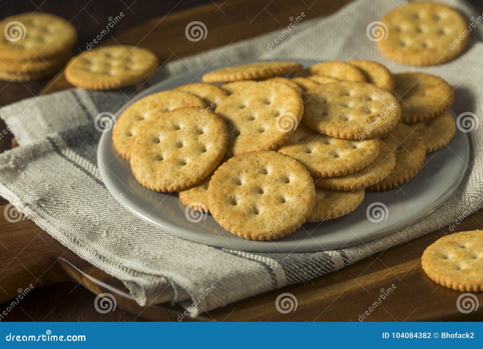 Round Salted Homemade Crackers Stock Photo Image of salt, grain