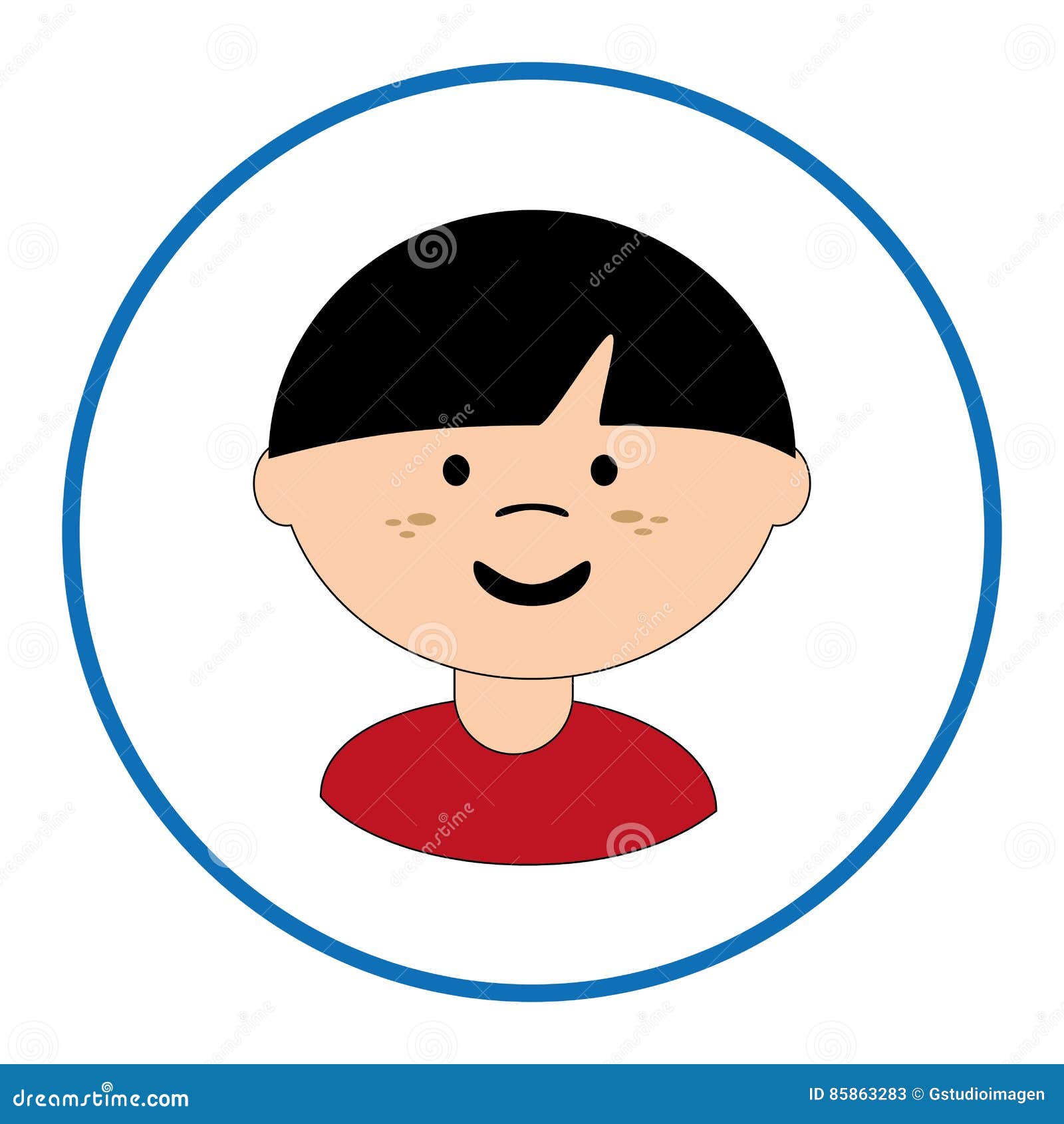 Download Round Silhouette With Boy Face With Short Hair Stock Vector - Illustration of male, hair: 85863283
