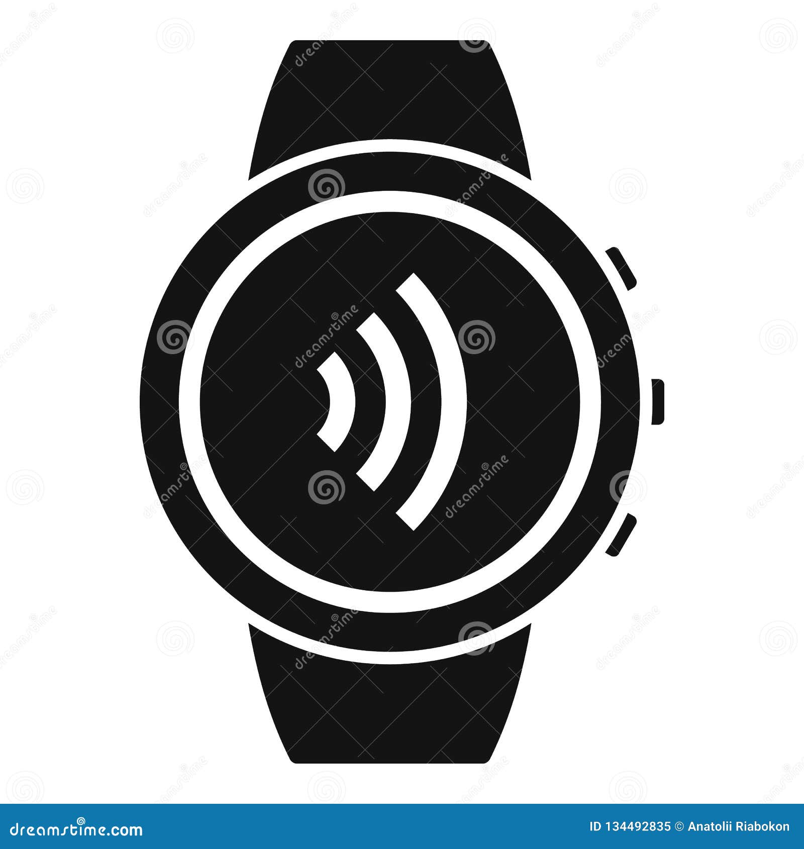 Round Smartwatch Icon, Simple Style Stock Vector - Illustration of accessory, girl: 134492835