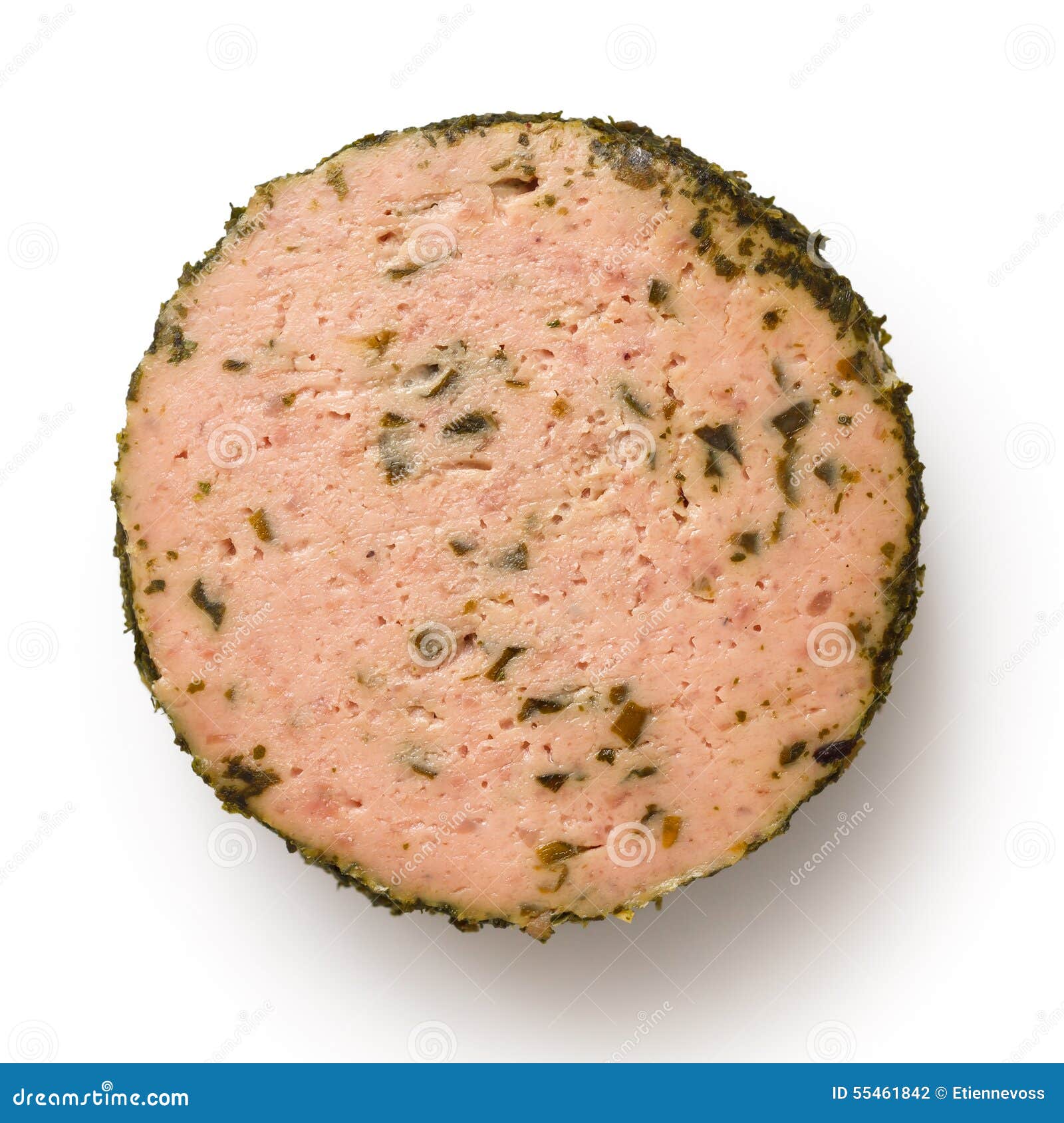 Round of Smooth Herb Crusted Liver Pate. Stock Photo Image of liver