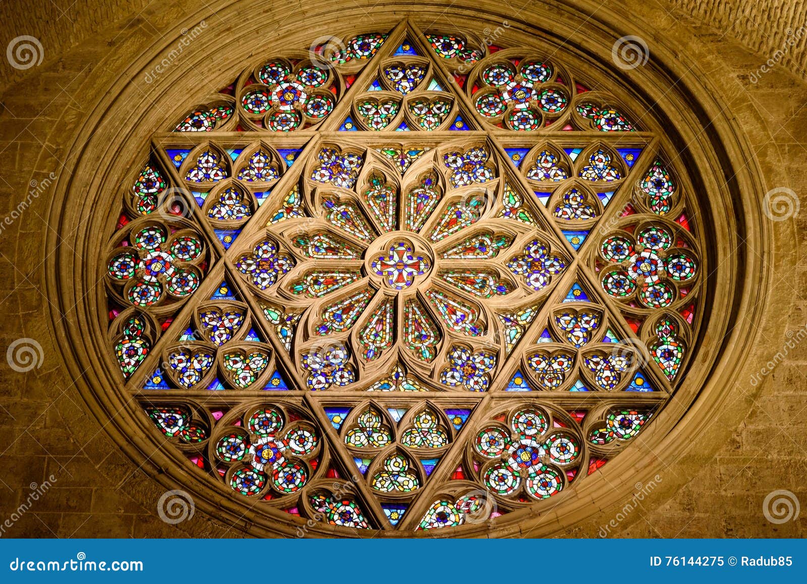 Round Stained Glass in Cathedral Stock Image Image of christianity